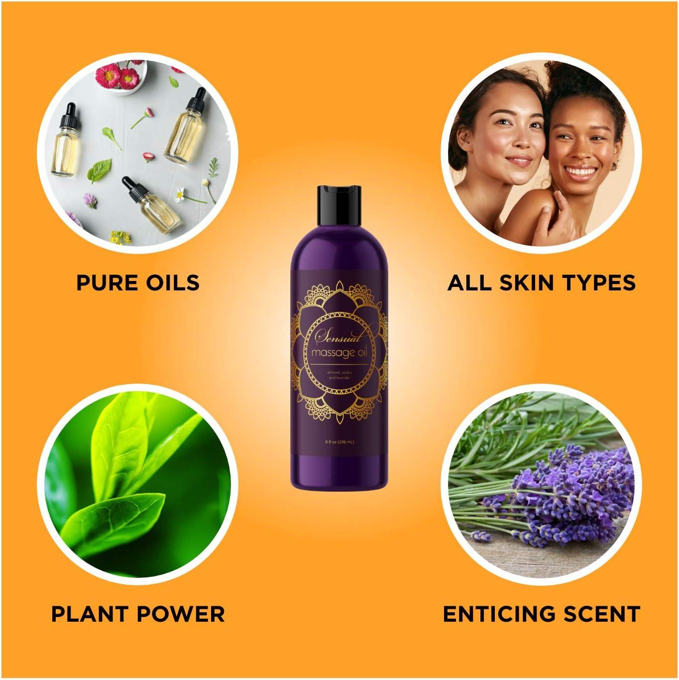 image:imageAlluring Massage Oils for Massage Therapy Maple Holistics Massage Oil Kit with Aromatherapy Lavender Massage Oil Plus Foral Massage Oil for Sensual Aromatherapy Made with Pure Essential Oils