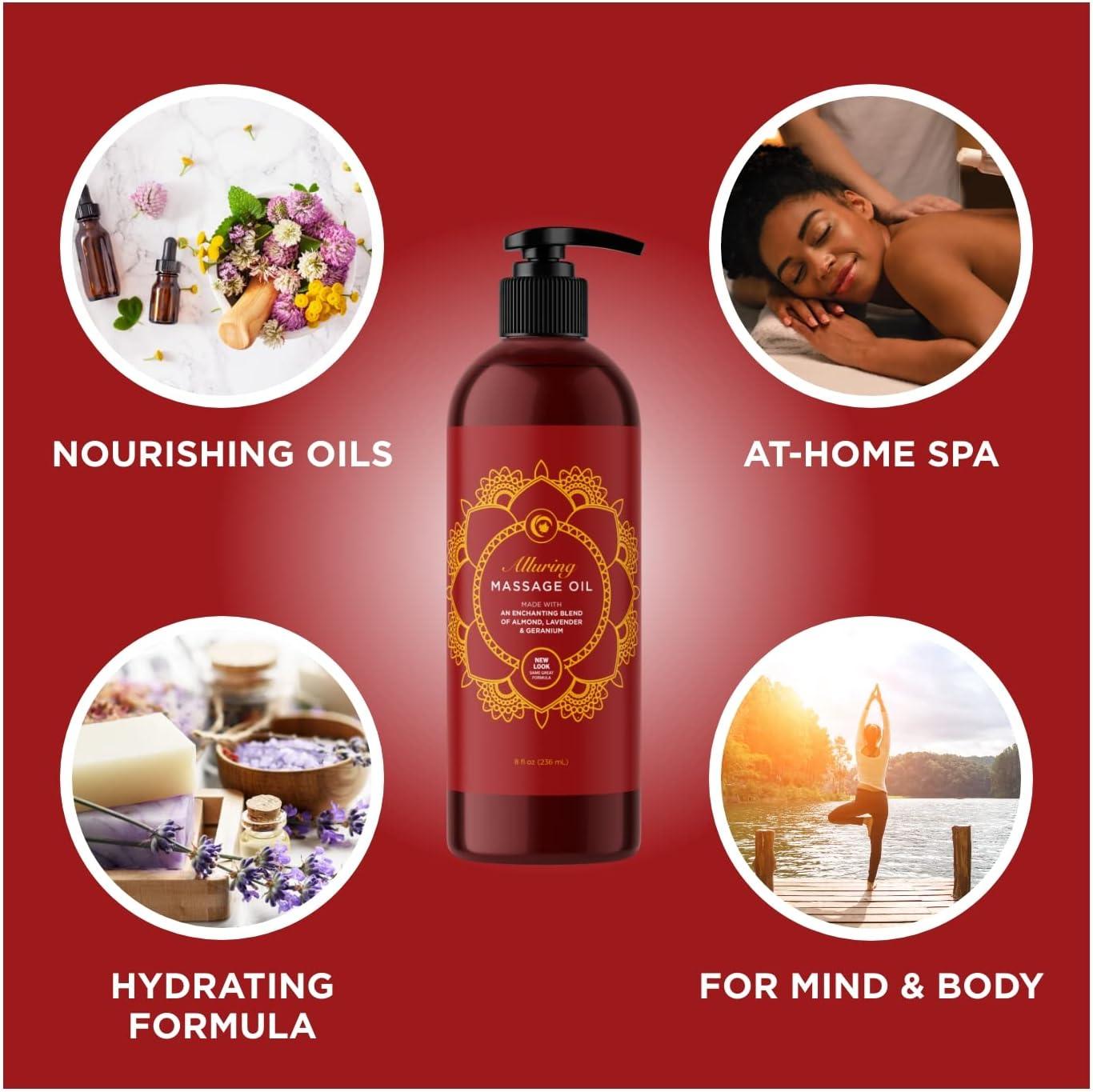 image:imageAlluring Massage Oils for Massage Therapy Maple Holistics Massage Oil Kit with Aromatherapy Lavender Massage Oil Plus Foral Massage Oil for Sensual Aromatherapy Made with Pure Essential Oils