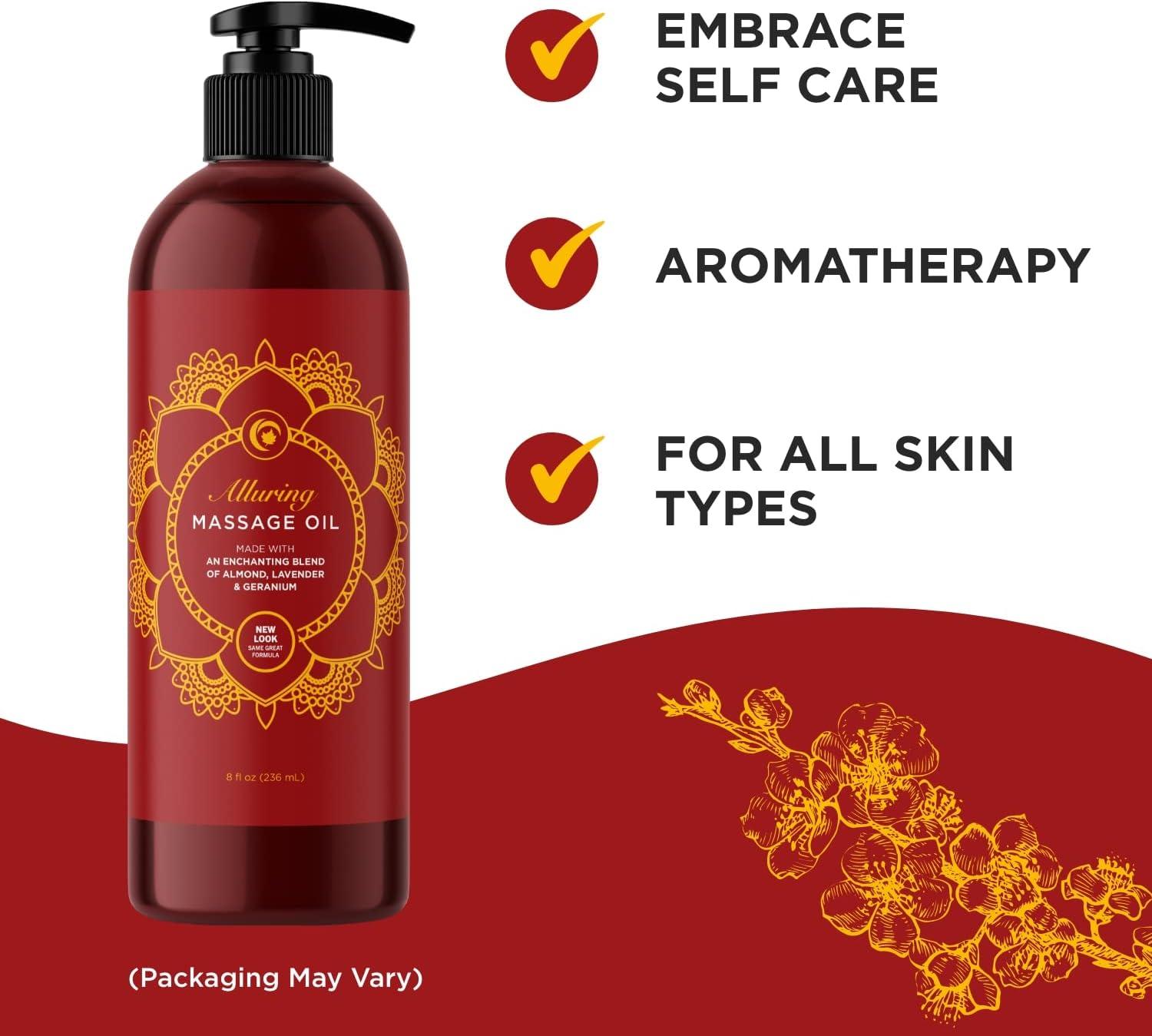 image:imageAlluring Massage Oils for Massage Therapy Maple Holistics Massage Oil Kit with Aromatherapy Lavender Massage Oil Plus Foral Massage Oil for Sensual Aromatherapy Made with Pure Essential Oils