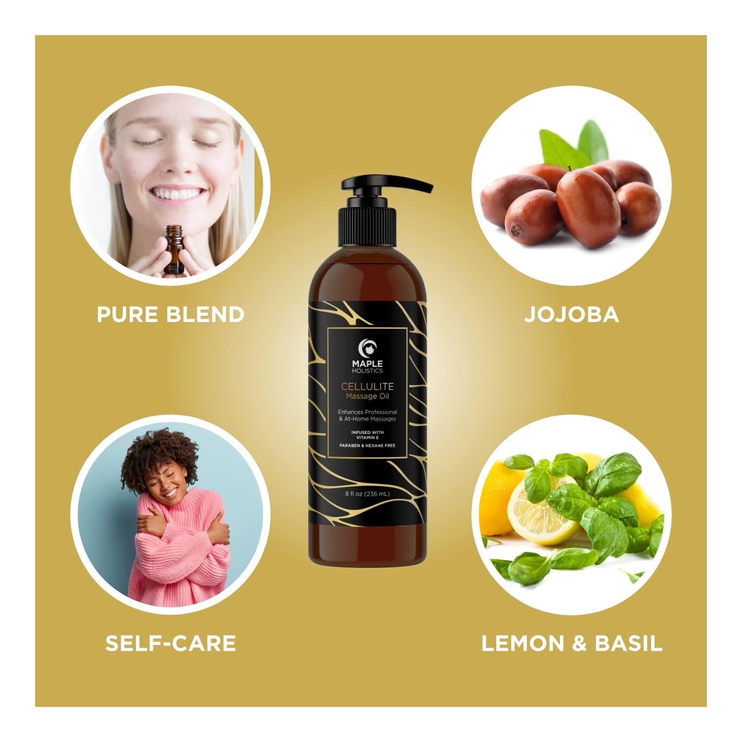 image:imageAnti Cellulite Massage Oil Skin Firming Hot Cream and Cellulite Oil for Men and Women with Essential Oils Advanced Formula for Thighs and Butt