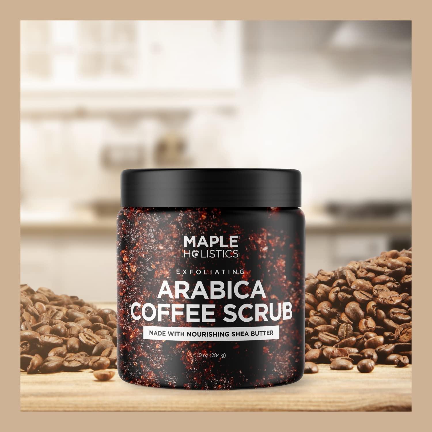 image:imageArabica Coffee Scrub Body Exfoliator Caffeine and Dead Sea Salt Scrub for Cellulite Back Face Legs Thighs Butt and Full Body Care Featuring Organic Body Oils and Moisturizers for Deep Exfoliation