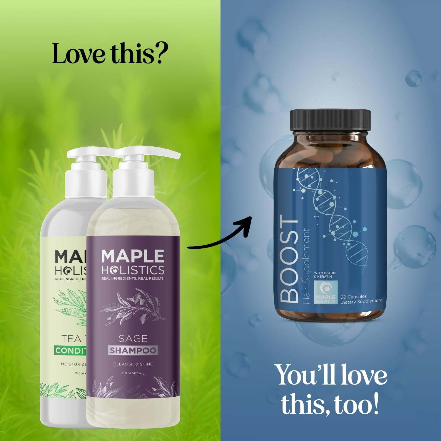 image:imageArgan Oil of Morocco Shampoo and Conditioner Sulfate Free Shampoo and Conditioner Set for Color Treated Hair Volumizing Shampoo and Conditioner for Men and Women for Curly Frizzy Dry Damaged HairTea Tree Sage