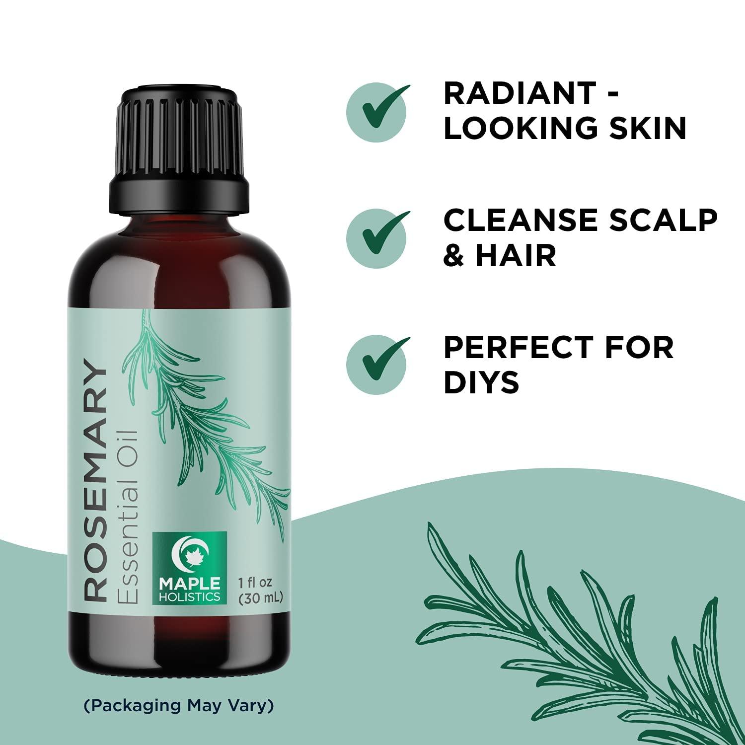 image:imageAromatherapy Essential Oils Set for Diffuser Pure Rosemary Essential Oil and Lavender Essential Oil Set Undiluted Lavender and Rosemary Pure Essential Oils for Hair Skin and Nails Plus Scalp Care