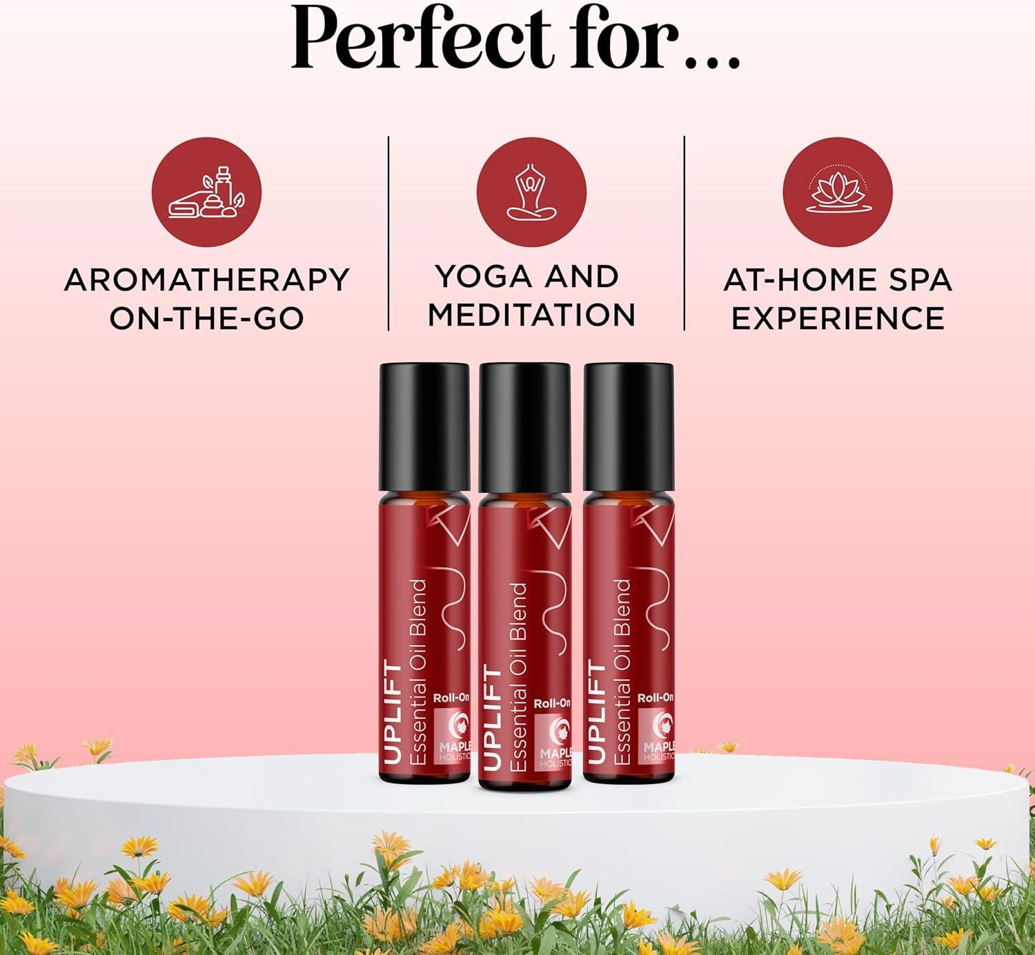 image:imageAromatherapy Roll on Essential Oils Set Wellness Essential Oils Set Variety Pack with Focus Uplift amp Breathe Essential Oil Rollers Fun amp Cute Wellness Gift for Young Women and Teens 3 PackUplift