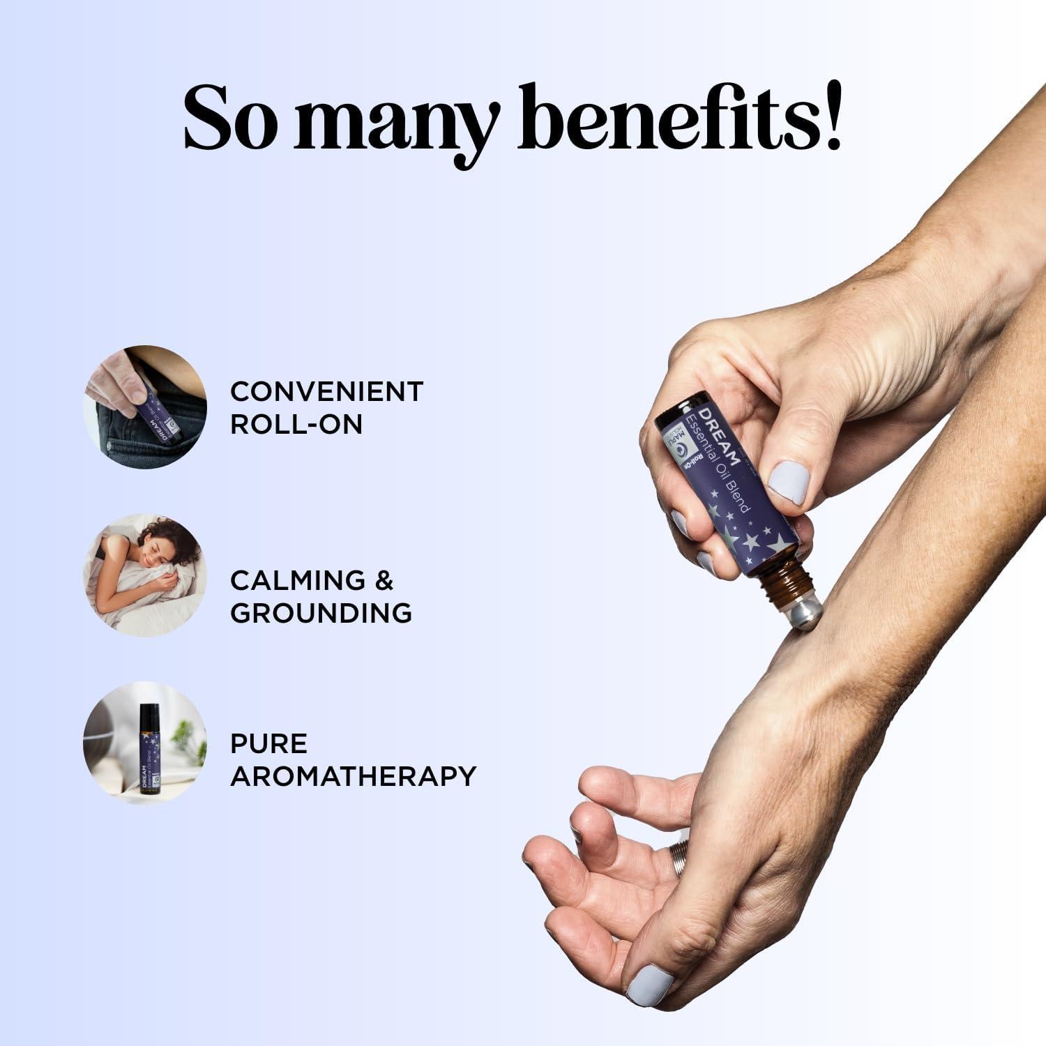 image:imageAromatherapy Roll on Essential Oils Set Wellness Essential Oils Set Variety Pack with Focus Uplift amp Breathe Essential Oil Rollers Fun amp Cute Wellness Gift for Young Women and Teens 3 PackDream