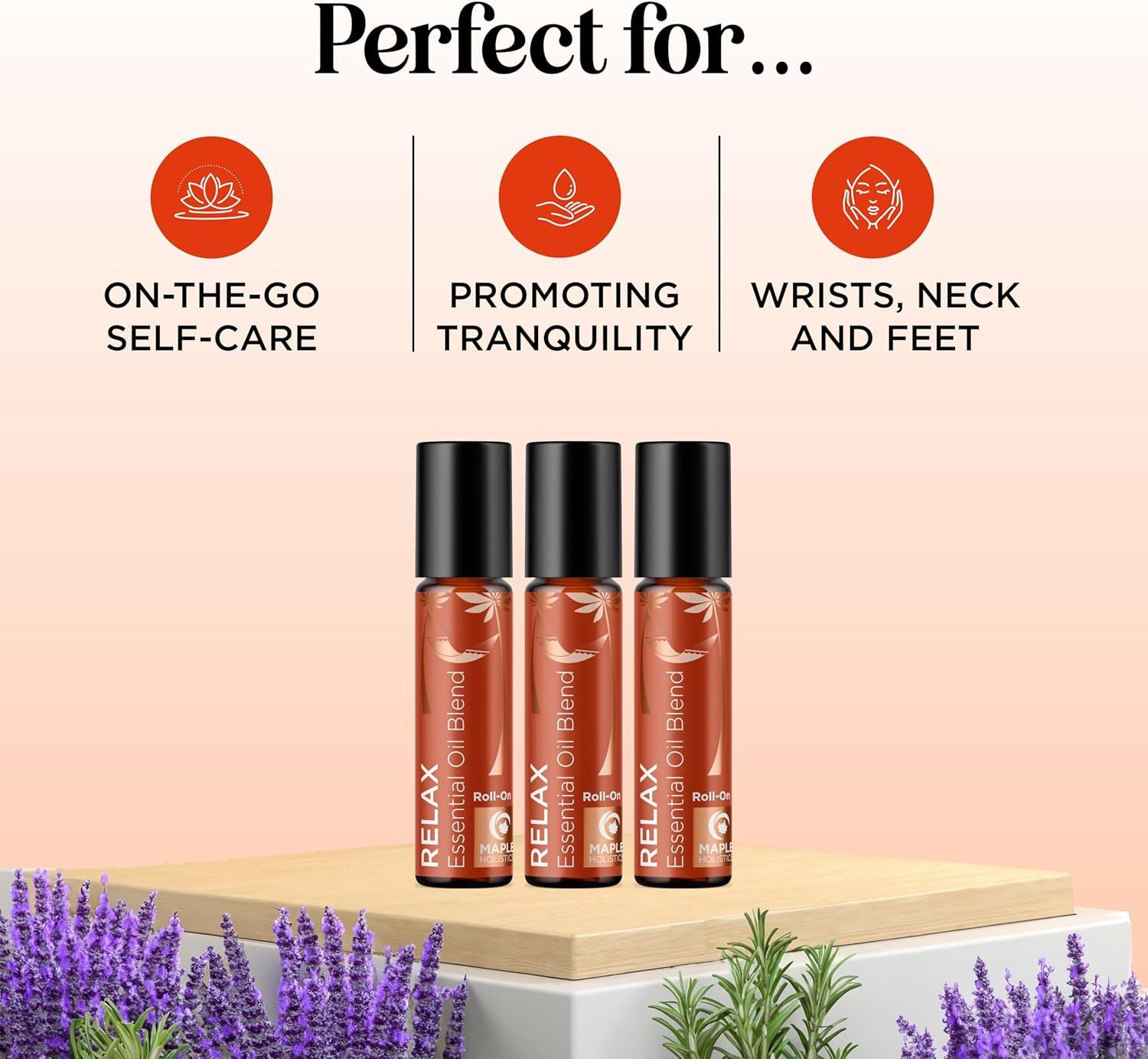 image:imageAromatherapy Roll on Essential Oils Set Wellness Essential Oils Set Variety Pack with Focus Uplift amp Breathe Essential Oil Rollers Fun amp Cute Wellness Gift for Young Women and Teens 3 PackRelax