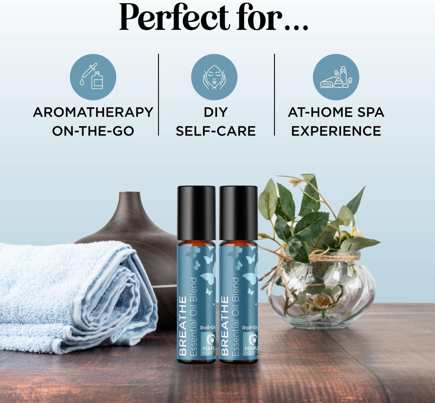 image:imageAromatherapy Roll on Essential Oils Set Wellness Essential Oils Set Variety Pack with Focus Uplift amp Breathe Essential Oil Rollers Fun amp Cute Wellness Gift for Young Women and Teens 3 PackBreathe