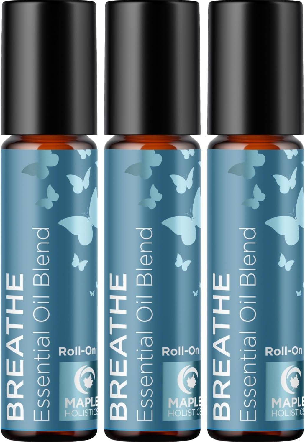 image:imageAromatherapy Roll on Essential Oils Set Wellness Essential Oils Set Variety Pack with Focus Uplift amp Breathe Essential Oil Rollers Fun amp Cute Wellness Gift for Young Women and Teens 3 PackBreathe