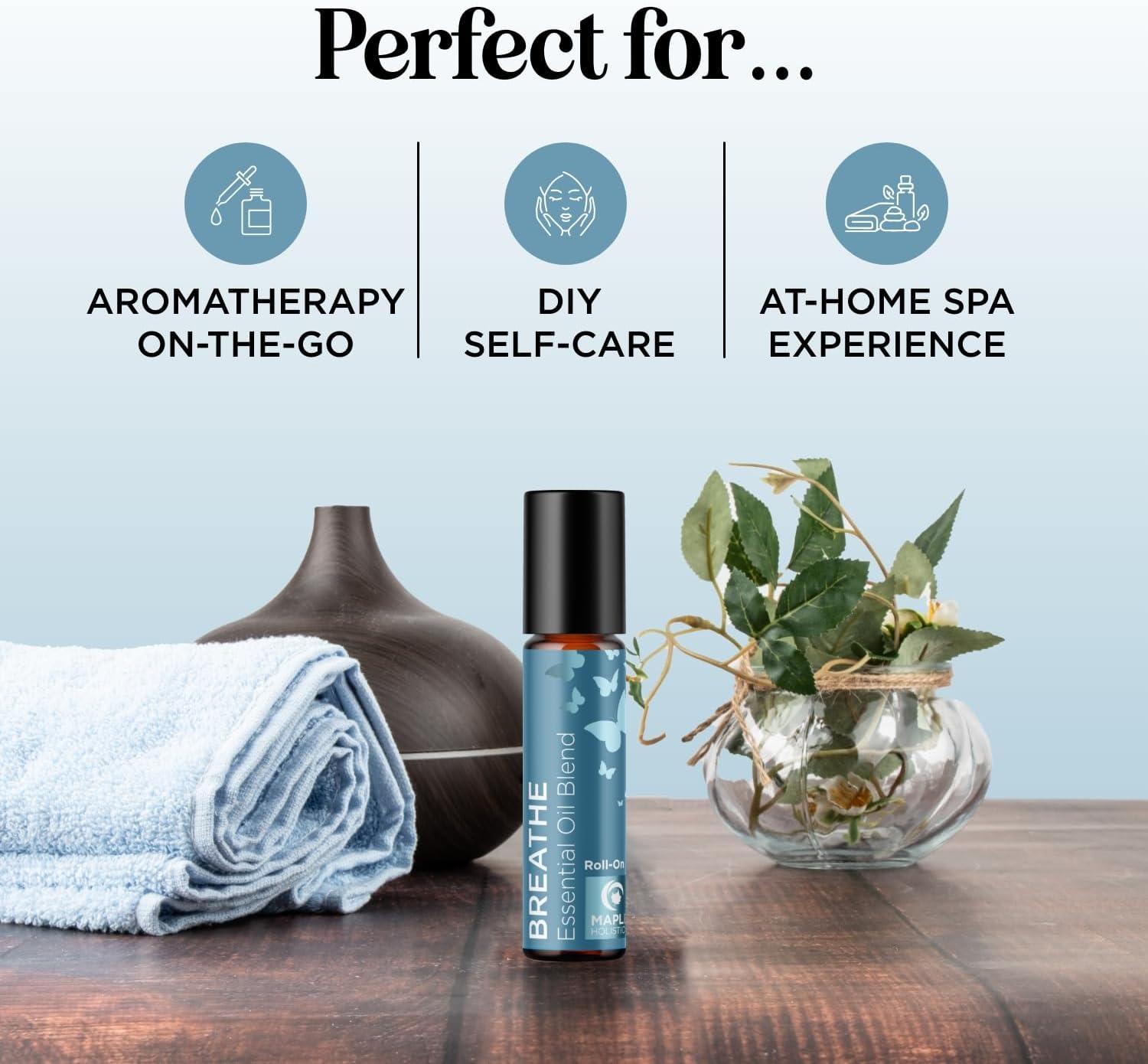 image:imageAromatherapy Roll on Essential Oils Set Wellness Essential Oils Set Variety Pack with Focus Uplift amp Breathe Essential Oil Rollers Fun amp Cute Wellness Gift for Young Women and Teens 3 PackBreathe