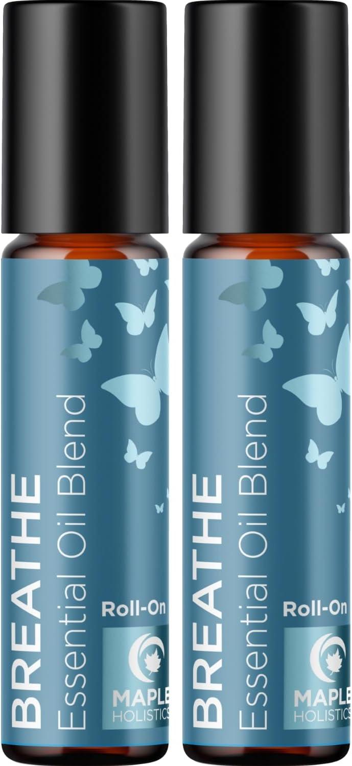 image:imageAromatherapy Roll on Essential Oils Set Wellness Essential Oils Set Variety Pack with Focus Uplift amp Breathe Essential Oil Rollers Fun amp Cute Wellness Gift for Young Women and Teens 3 PackBreathe