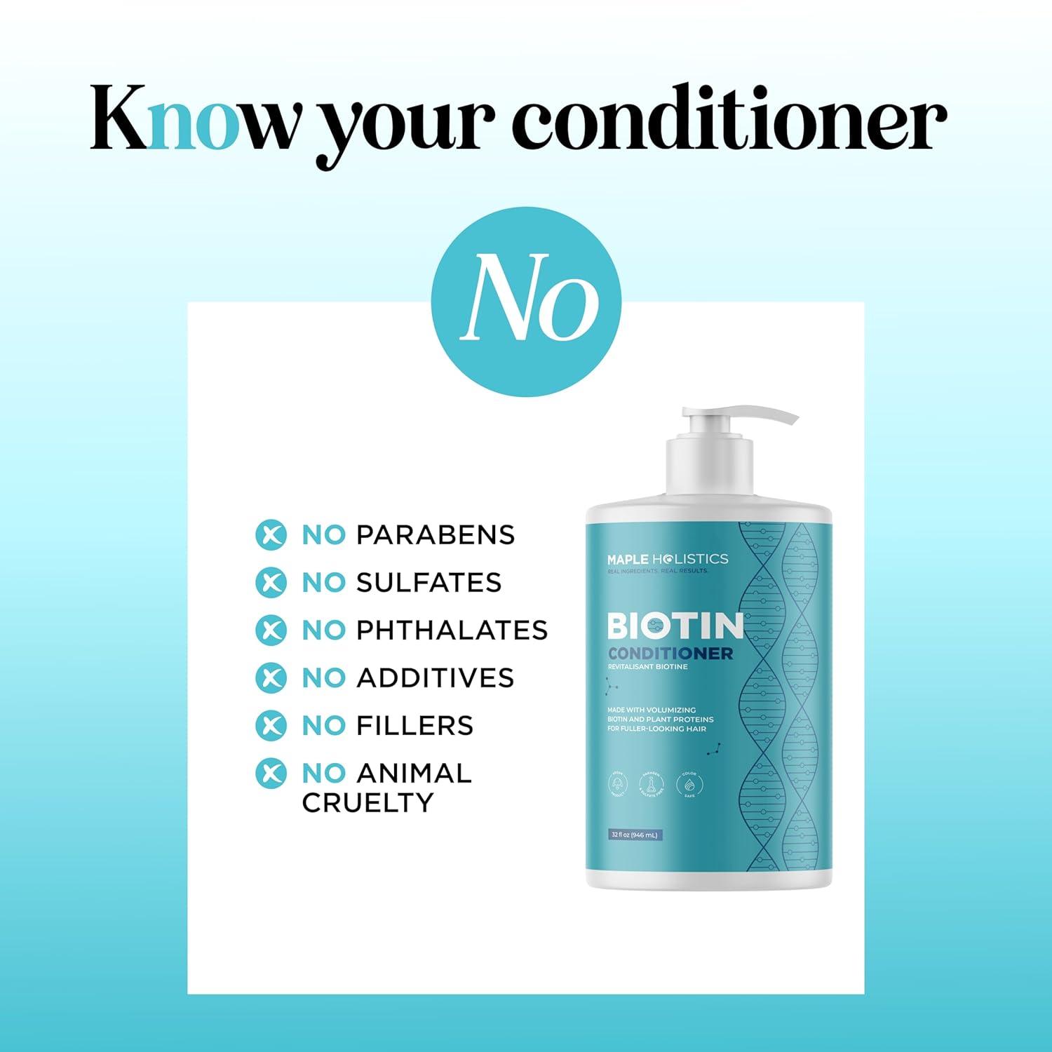 image:imageBiotin Conditioner for Thinning Hair Volumizing Conditioner for Fine Thin amp Weak Hair Sulfate Paraben amp Silicone Free with Nourishing Plant Proteins Argan Oil Green Tea amp B Vitamins 16 Fl OzBiotin