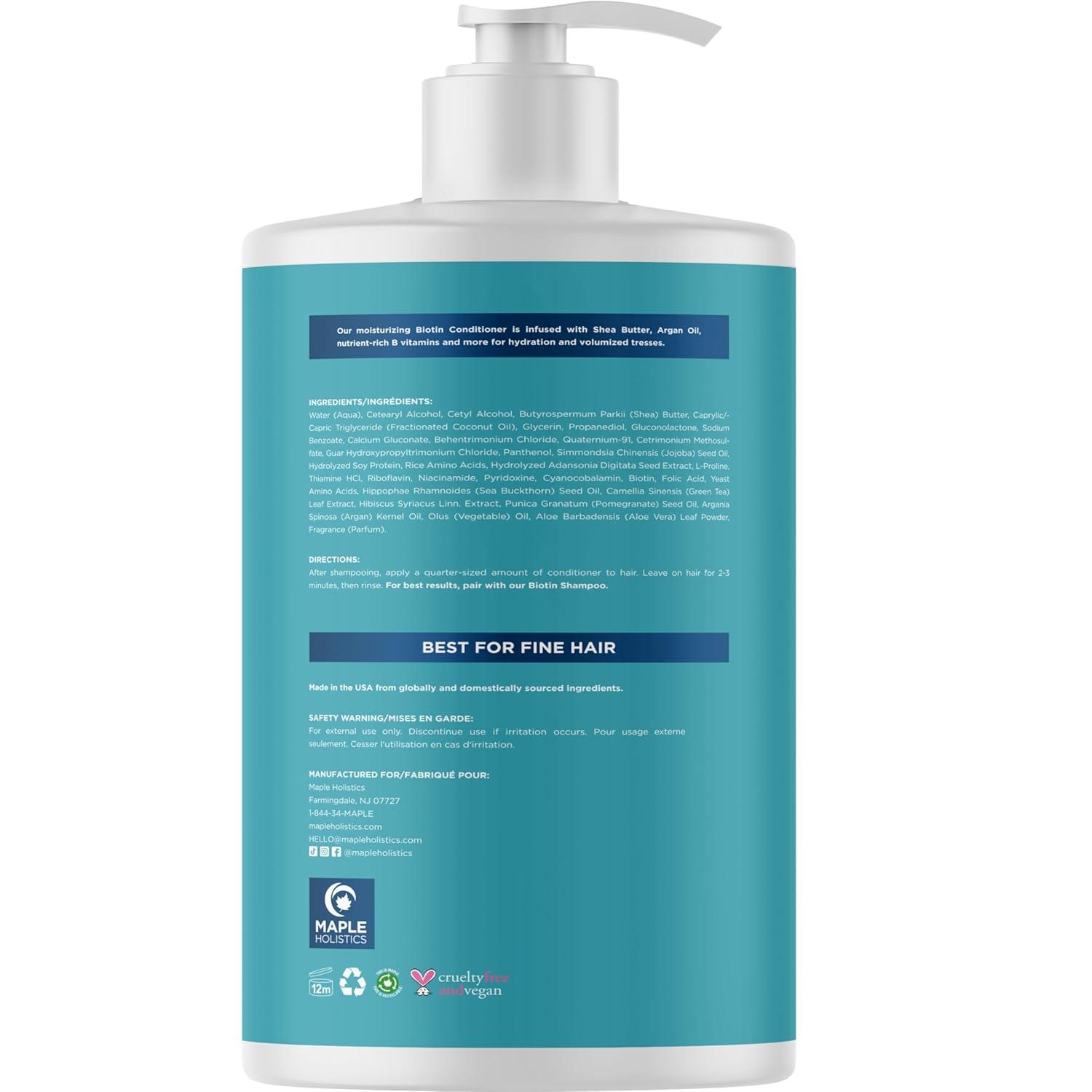 image:imageBiotin Conditioner for Thinning Hair Volumizing Conditioner for Fine Thin amp Weak Hair Sulfate Paraben amp Silicone Free with Nourishing Plant Proteins Argan Oil Green Tea amp B Vitamins 16 Fl OzBiotin