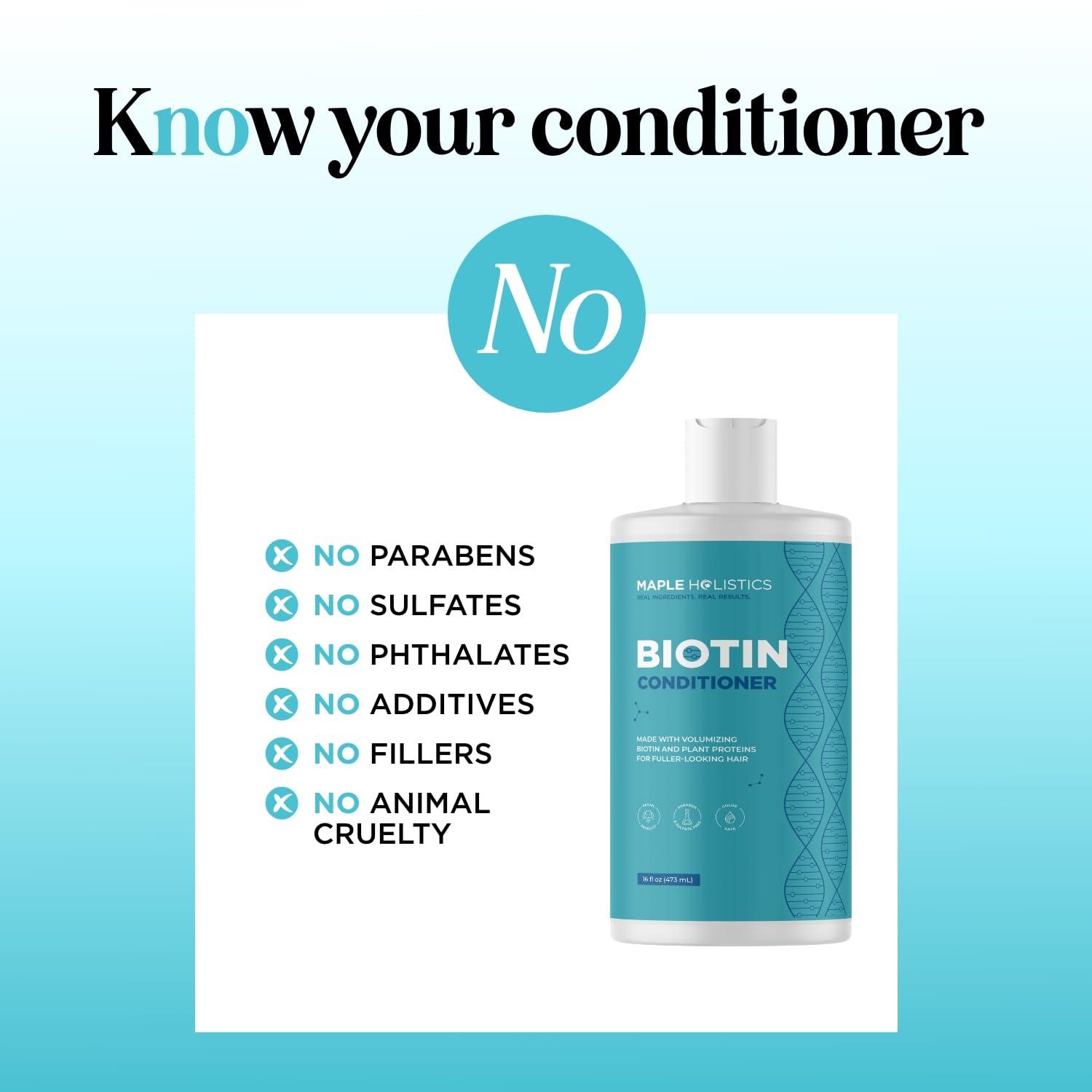 image:imageBiotin Conditioner for Thinning Hair Volumizing Conditioner for Fine Thin amp Weak Hair Sulfate Paraben amp Silicone Free with Nourishing Plant Proteins Argan Oil Green Tea amp B Vitamins 16 Fl OzBiotin