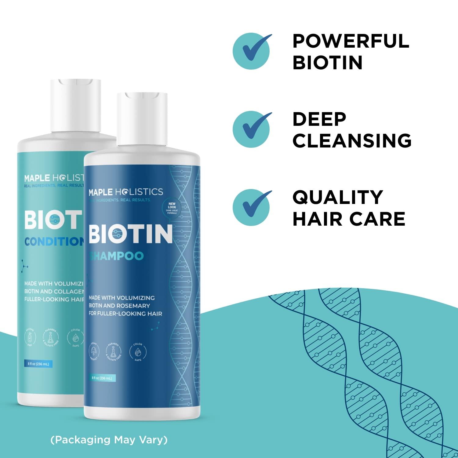 image:imageBiotin Shampoo and Conditioner and Hair Supplement Biotin for Hair Growth Supplement Plus Rosemary and Volumizing Shampoo and Conditioner Set Rosemary Biotin and Collagen Hair Thickening Products