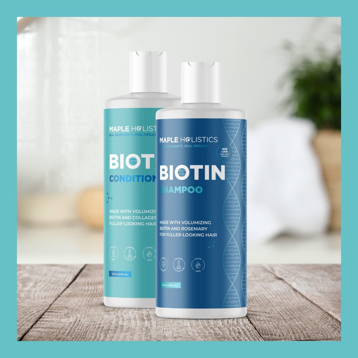 image:imageBiotin Shampoo and Conditioner and Hair Supplement Biotin for Hair Growth Supplement Plus Rosemary and Volumizing Shampoo and Conditioner Set Rosemary Biotin and Collagen Hair Thickening Products