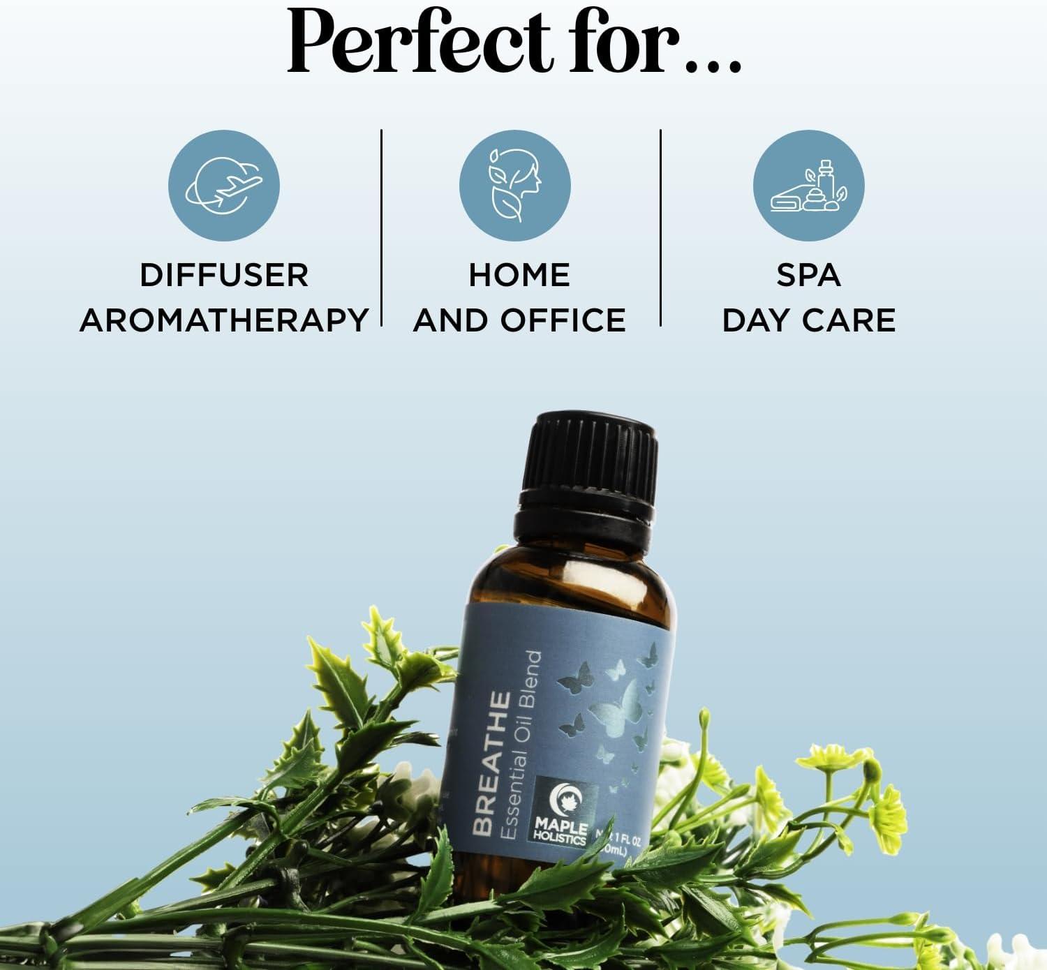 image:imageBreathe Essential Oil for Diffuser Invigorating and Refreshing Breathe Essential Oil Blend with Eucalyptus Peppermint Tea Tree and Mint for Diffusers for Home and Shower Aromatherapy 1 Fl OzBreathe