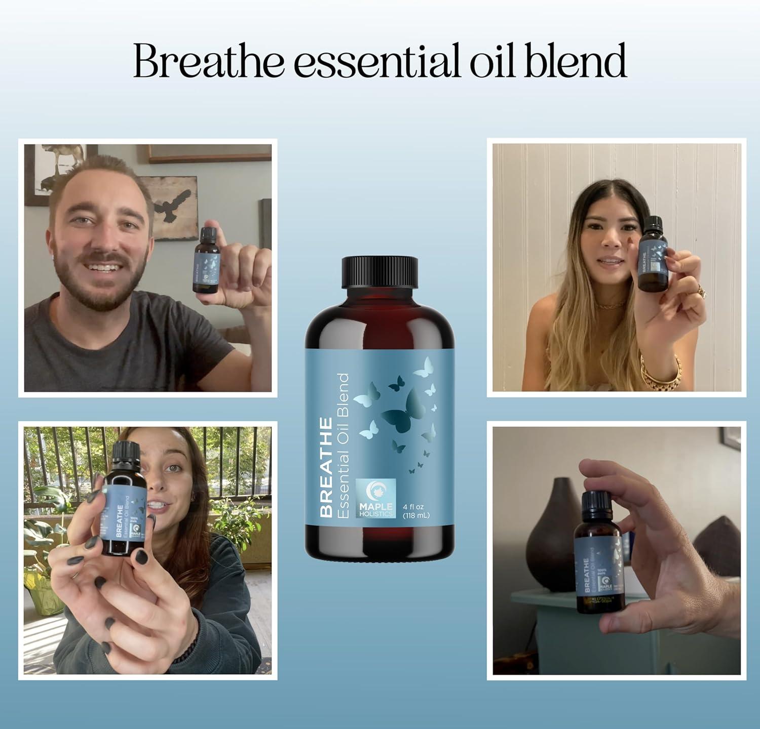 image:imageBreathe Essential Oil for Diffuser Invigorating and Refreshing Breathe Essential Oil Blend with Eucalyptus Peppermint Tea Tree and Mint for Diffusers for Home and Shower Aromatherapy 1 Fl OzBreathe