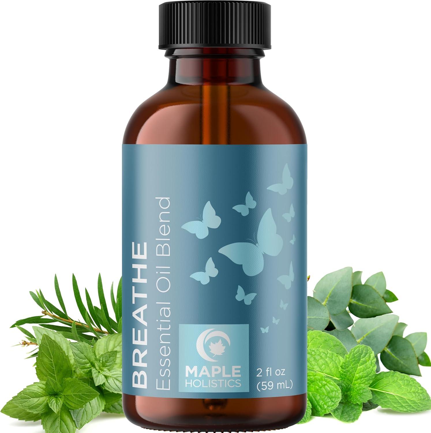 image:imageBreathe Essential Oil for Diffuser Invigorating and Refreshing Breathe Essential Oil Blend with Eucalyptus Peppermint Tea Tree and Mint for Diffusers for Home and Shower Aromatherapy 1 Fl OzBreathe