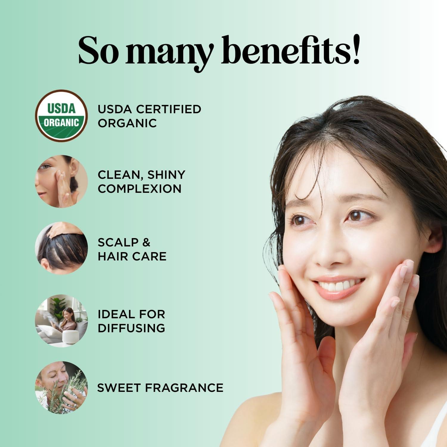 image:imageCertified Organic Rosemary Oil for Hair Extra Large 100 Pure USDA Organic Rosemary Essential Oil for Hair Skin and Nails Oil for Dry Scalp Treatment and Enhanced Volume and ShineRosemary
