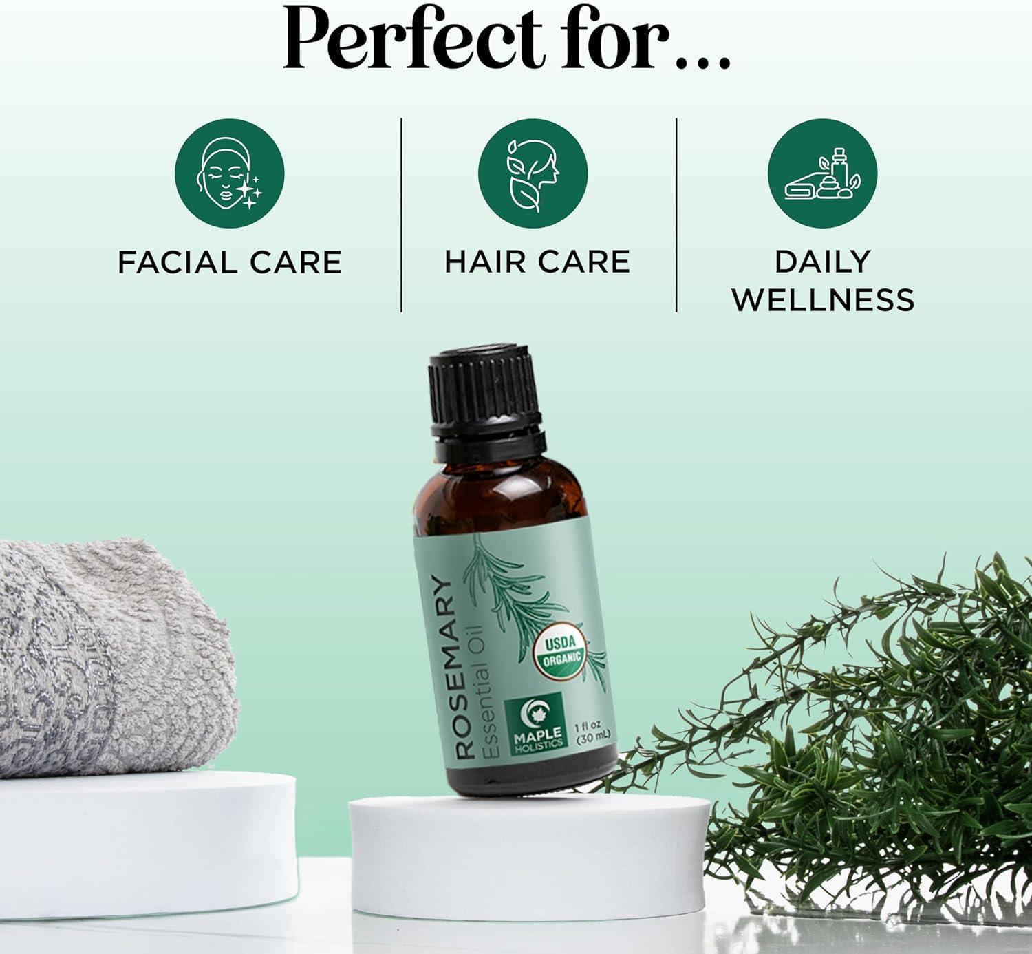image:imageCertified Organic Rosemary Oil for Hair Extra Large 100 Pure USDA Organic Rosemary Essential Oil for Hair Skin and Nails Oil for Dry Scalp Treatment and Enhanced Volume and ShineRosemary