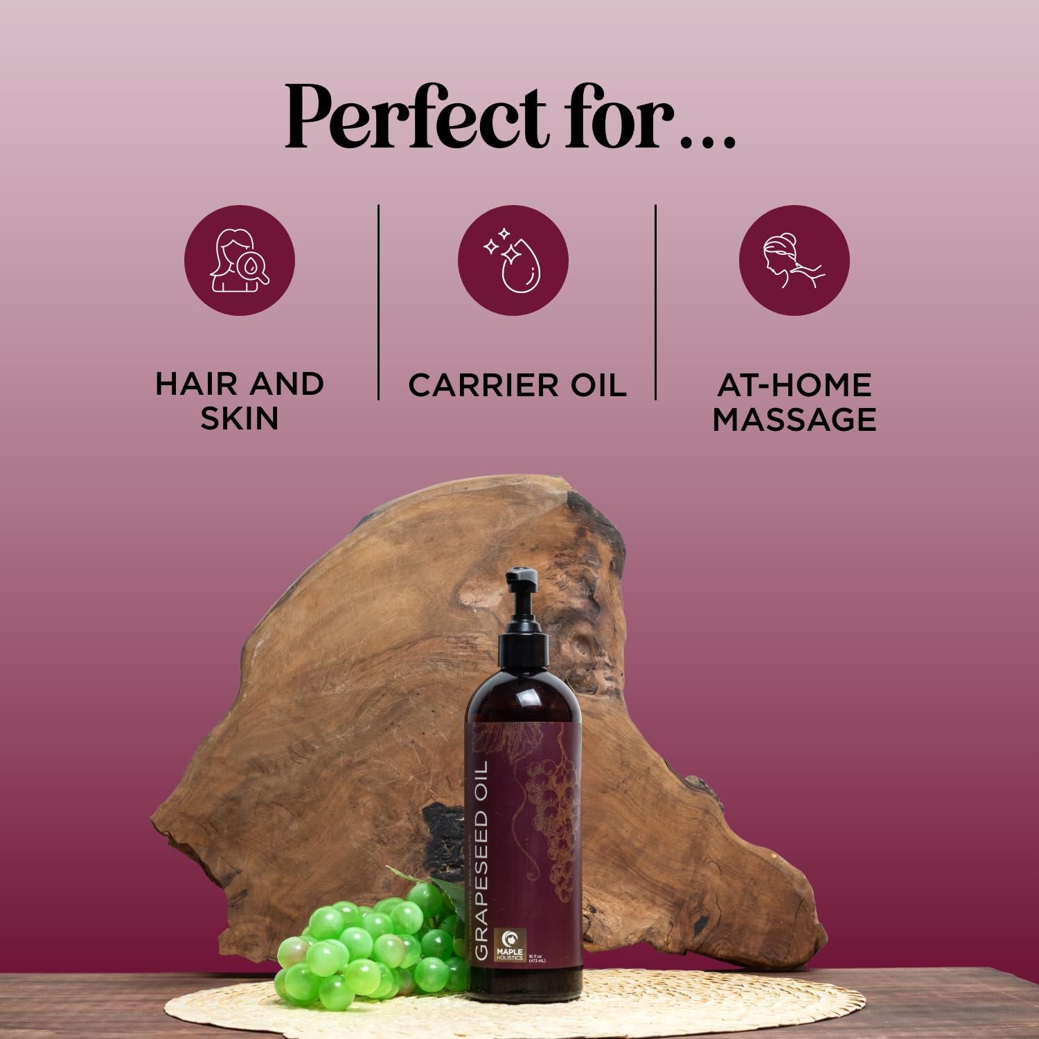 image:imageCold Pressed Grapeseed Oil for Hair Skin amp Nails Moisturizing Grape Seed Oil for Skin and Beauty DIYs Moisturizes amp Nourishes to Support Radiance amp Hydration Rich in Vitamin E 16 Fl Oz4 Fl Oz Pack of 1