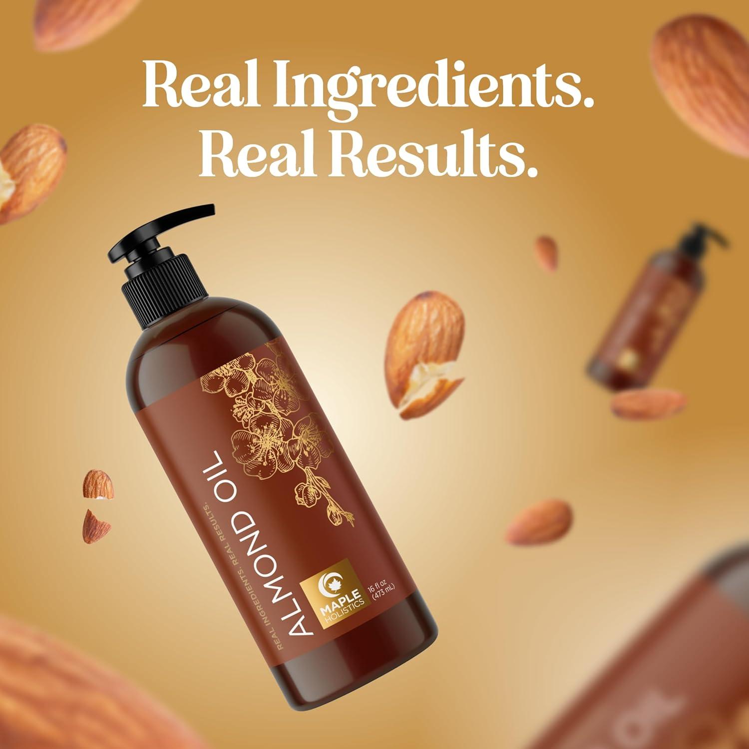 image:imageCold Pressed Sweet Almond Oil Pure Sweet Almond Oil for Skin Care and Moisturizing Body Oil for Men and Women Carrier Oil for Essential Oils Mixing for Hair Skin and Nails DIY Beauty Products 16ozAlmond