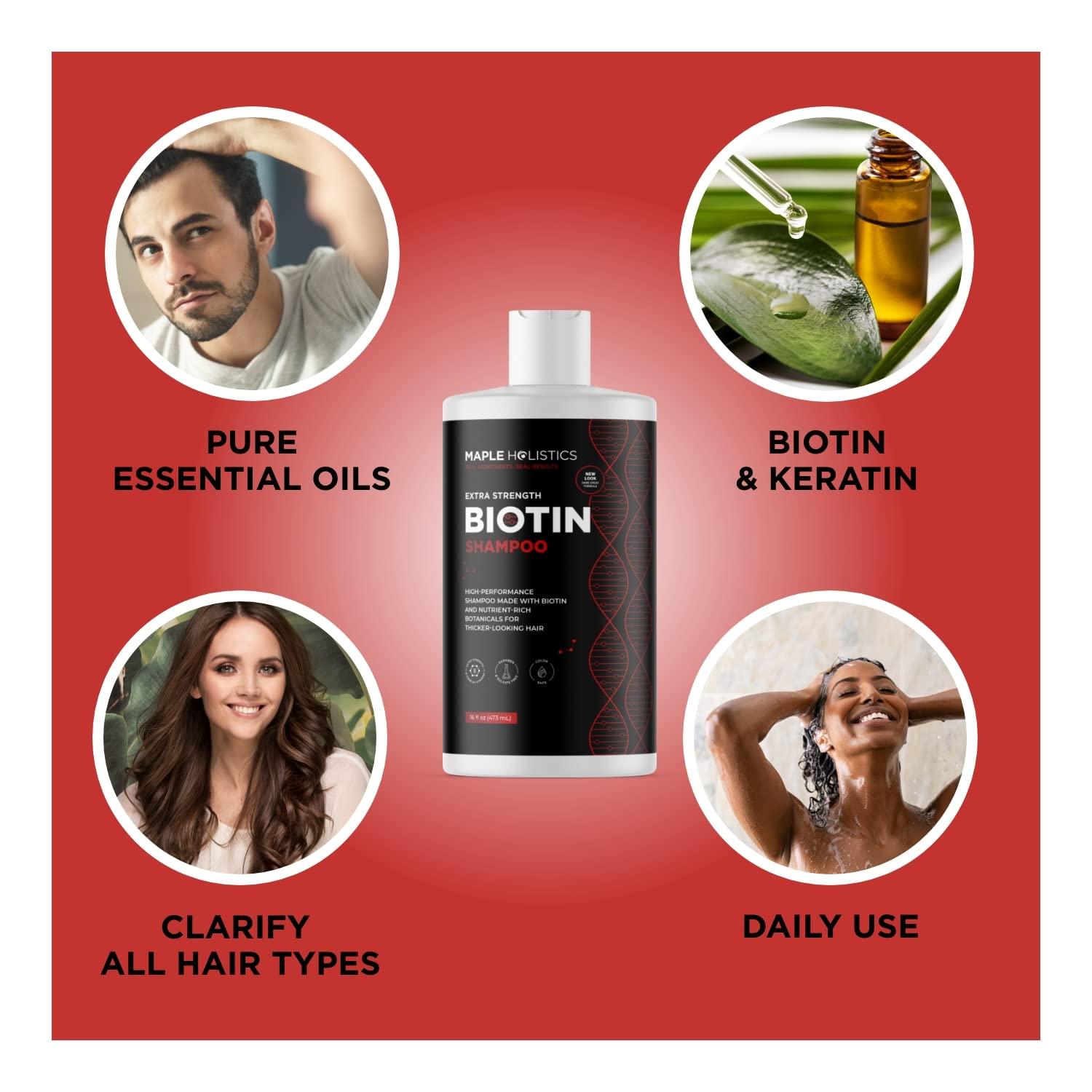 image:imageExtra Strength Biotin Shampoo and Conditioner Volumizing Shampoo and Conditioner Set for Dry Damaged Hair Moisturizing Biotin Collagen Hair Conditioner and Sulfate Free Shampoo for Thinning Hair