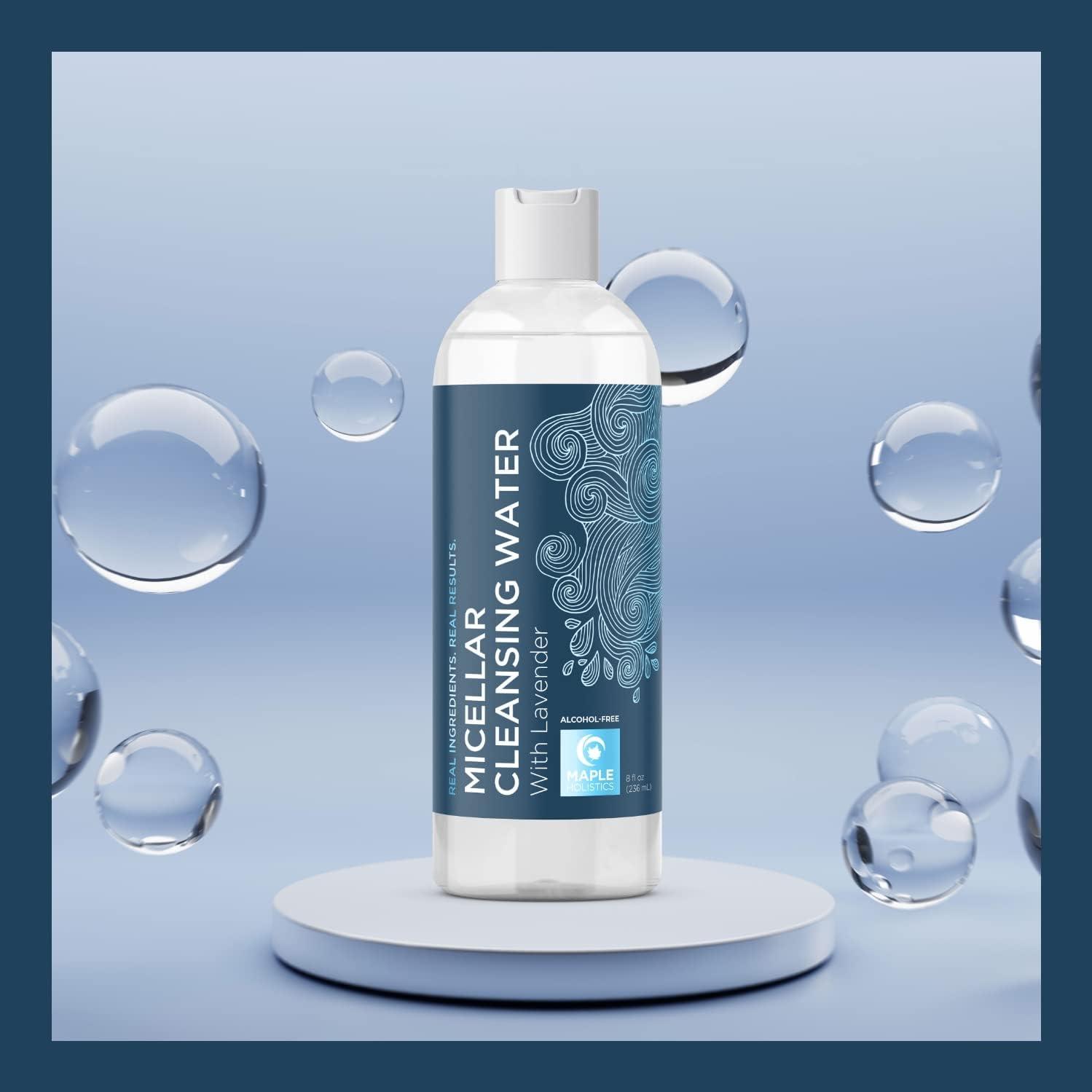image:imageGentle Micellar Cleansing Water with Lavender Micellar Water Makeup Remover Liquid Lash Cleanser and Pore Cleanser for All Skin Types Alcohol Free Hydrating Toner for Face Care 2 Pack Set