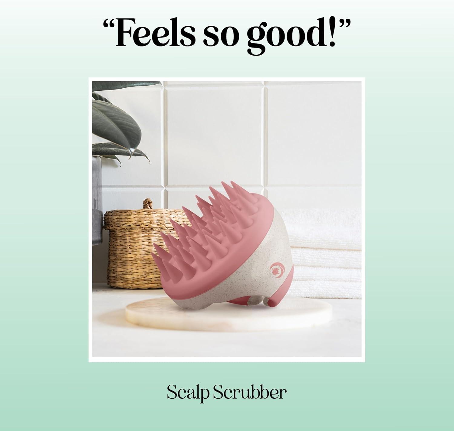 image:imageHair Shampoo Brush and Scalp Exfoliator Soft Silicone Scalp Massager Hair Growth Stimulator for Wet or Dry Hair In Shower Scalp Scrubber for Dandruff Removal Made with Recycled Wheat Straw BluePink