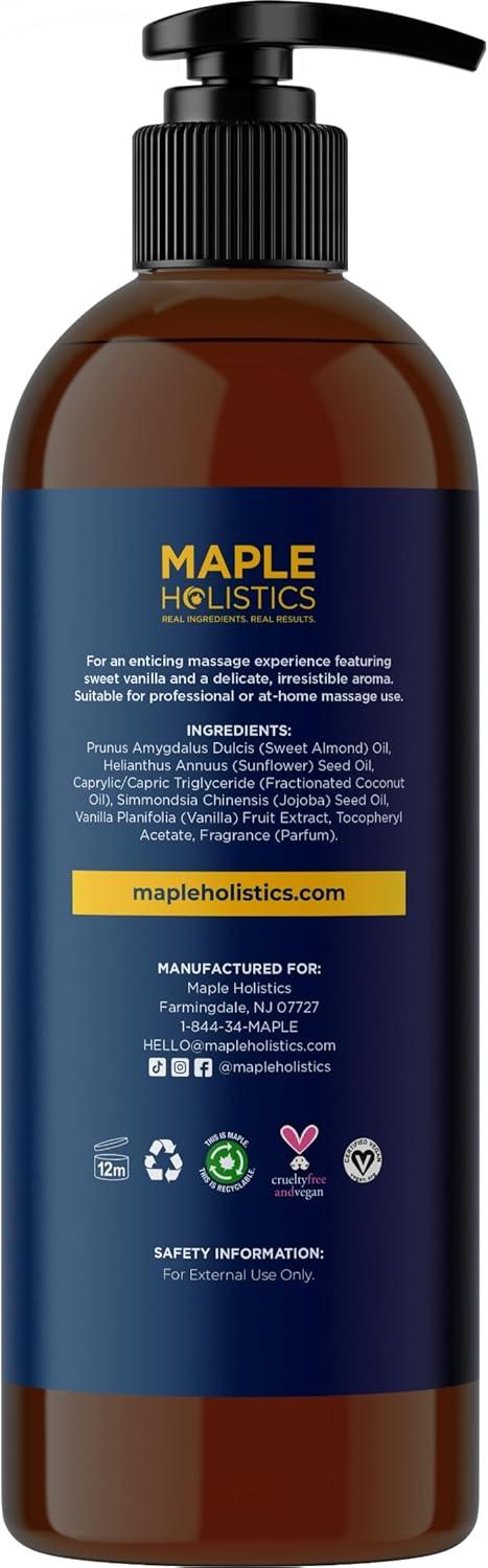 image:imageLuxurious Vanilla Massage Oil for Couples Easy Glide Non Greasy Sweet Vanilla Sensual Massage Oils for Date Night with Silky Smooth Sweet Almond Oil Coconut and Jojoba Vegan Non GMO amp Gluten FreeVanilla