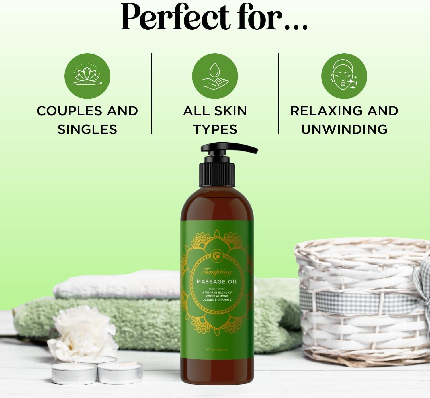 image:imageLuxurious Vanilla Massage Oil for Couples Easy Glide Non Greasy Sweet Vanilla Sensual Massage Oils for Date Night with Silky Smooth Sweet Almond Oil Coconut and Jojoba Vegan Non GMO amp Gluten FreeTropical