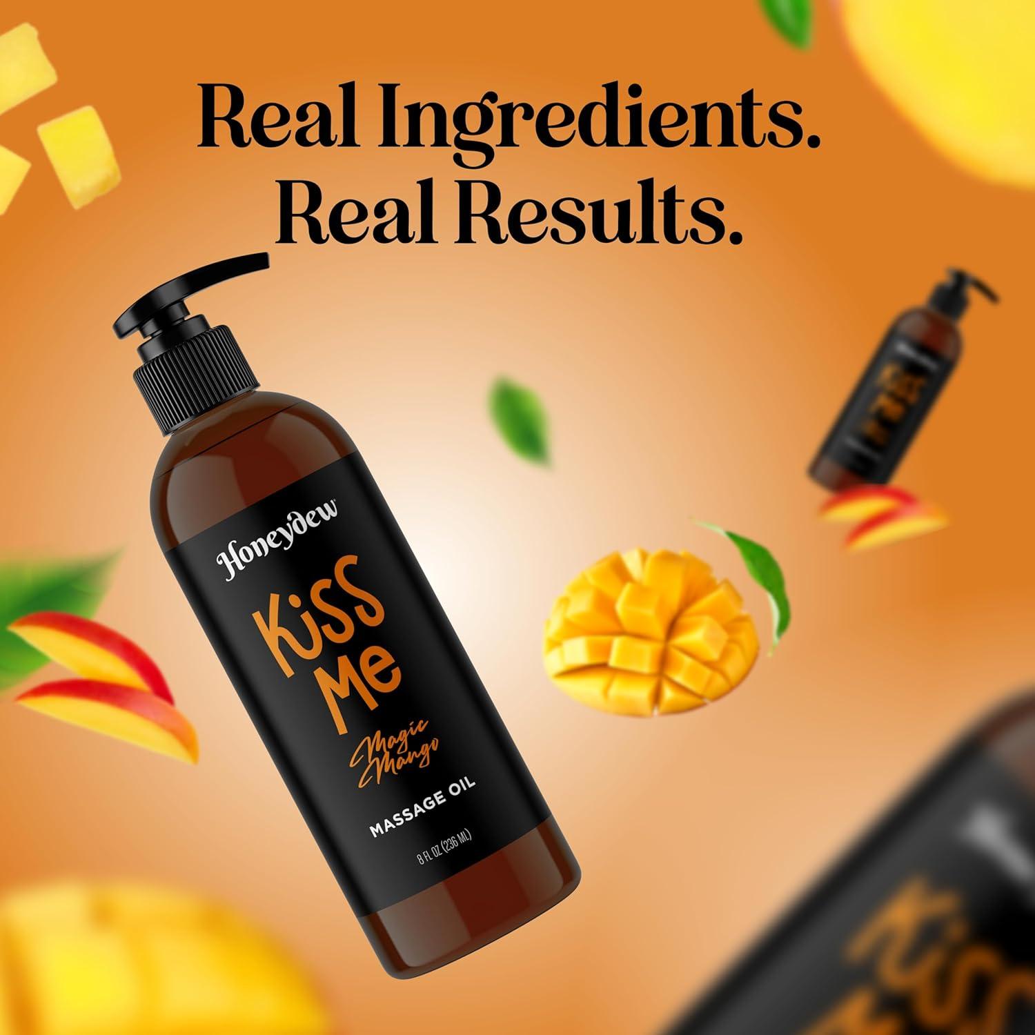 image:imageMango Sensual Massage Oil for Couples Alluring Tropical Full Body Massage Oil for Date Night and Nourishing Body Moisturizer with Sweet Almond Vegan Non Staining Non Greasy Smooth Gliding FormulaMango Passions