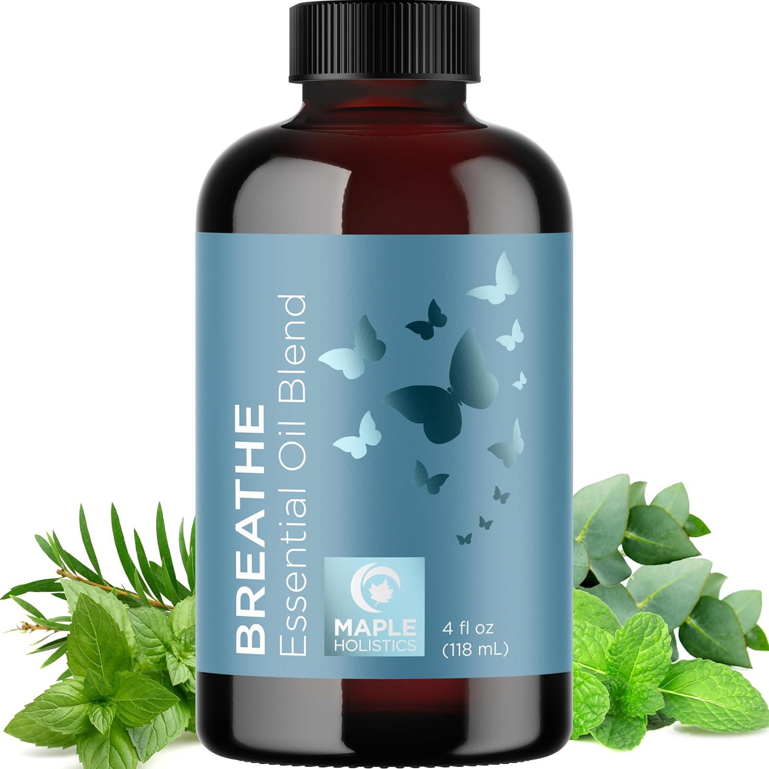 image:imageMint Essential Oil Blend for Diffuser Refreshing Mint Oil Diffuser Essential Oils with Cooling Peppermint Spearmint Bergamot and Eucalyptus Oils Pure Aromatherapy Oils for DiffuserBreathe