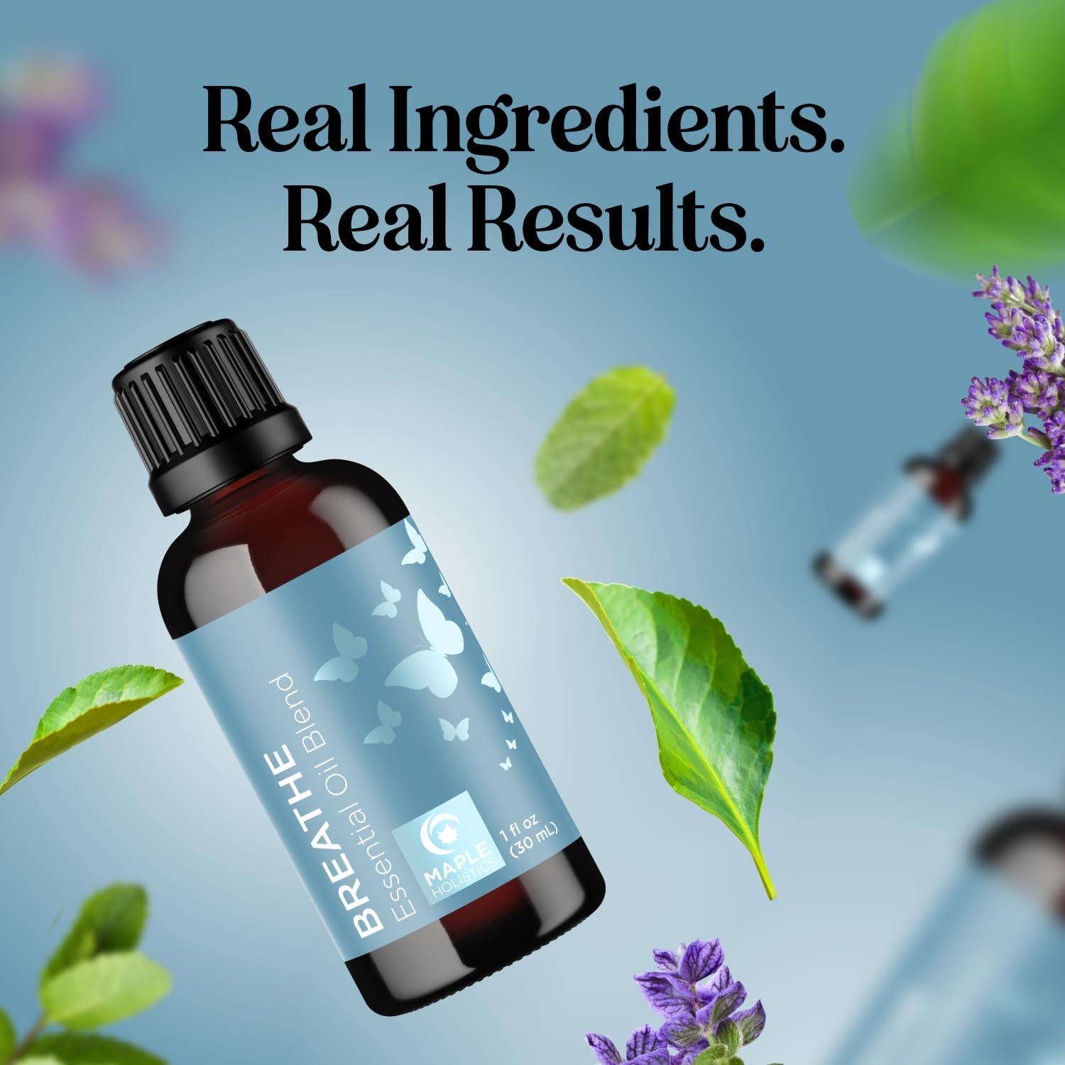 image:imageMint Essential Oil Blend for Diffuser Refreshing Mint Oil Diffuser Essential Oils with Cooling Peppermint Spearmint Bergamot and Eucalyptus Oils Pure Aromatherapy Oils for DiffuserBreathe