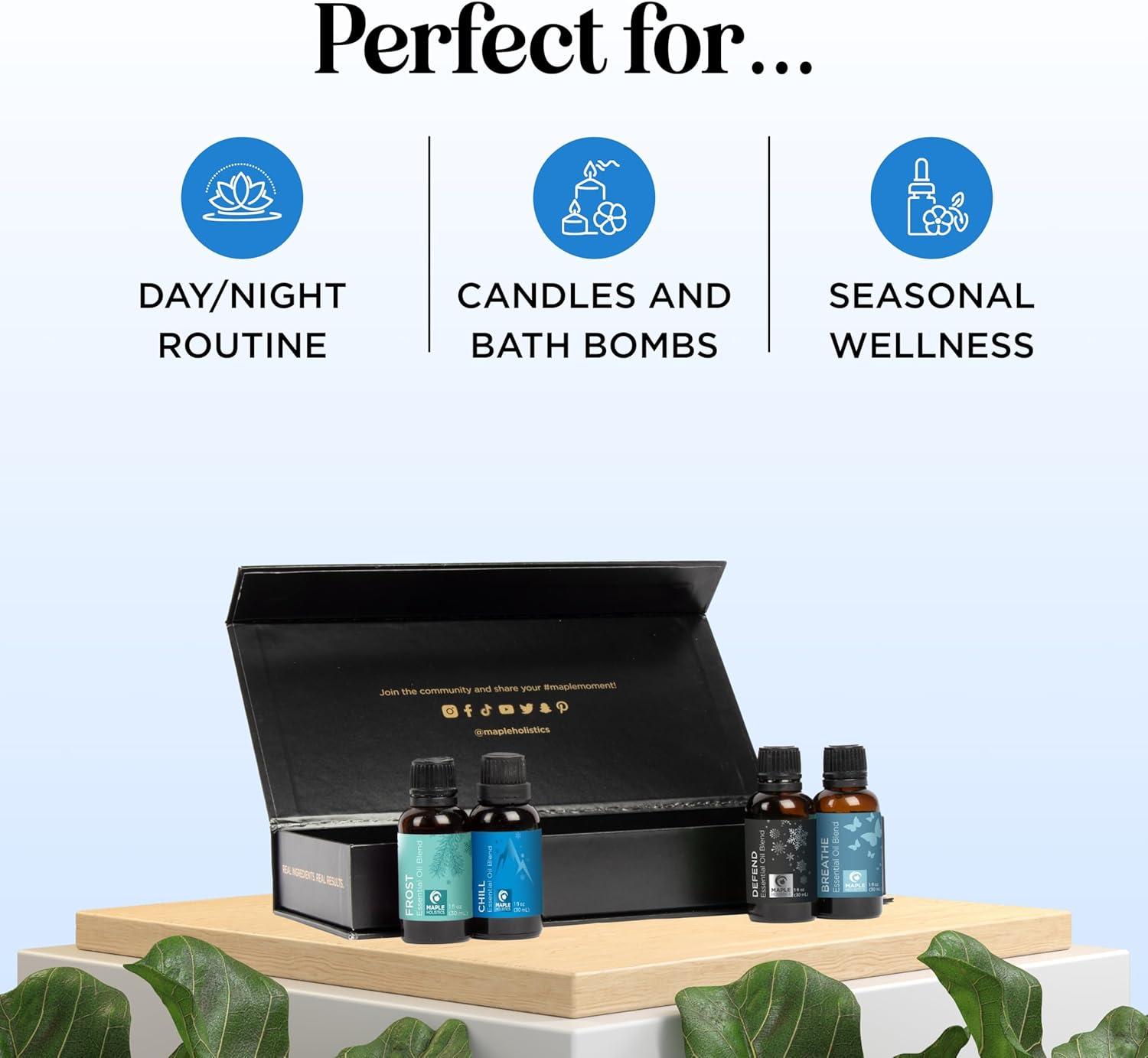 image:imageMint Essential Oil Blend for Diffuser Refreshing Mint Oil Diffuser Essential Oils with Cooling Peppermint Spearmint Bergamot and Eucalyptus Oils Pure Aromatherapy Oils for DiffuserWinter Set