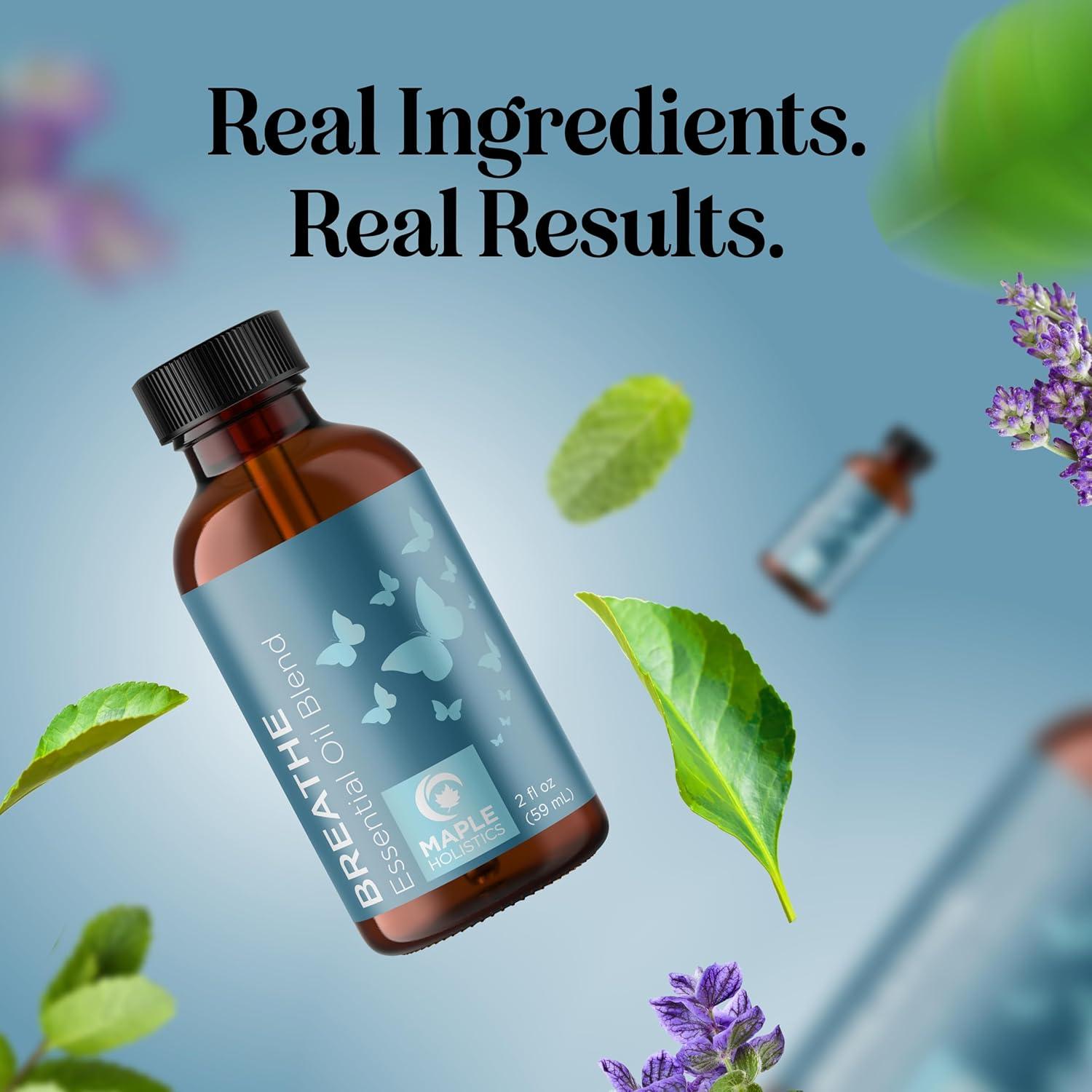 image:imageMint Essential Oil Blend for Diffuser Refreshing Mint Oil Diffuser Essential Oils with Cooling Peppermint Spearmint Bergamot and Eucalyptus Oils Pure Aromatherapy Oils for DiffuserBreathe