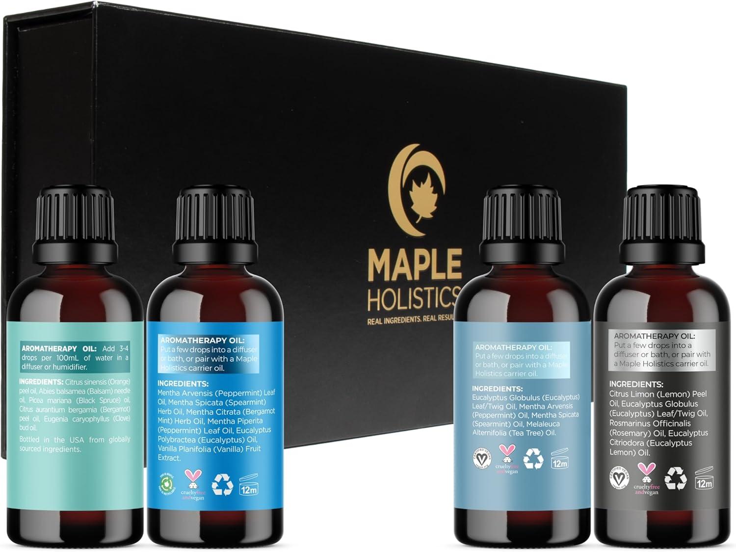 image:imageMint Essential Oil Blend for Diffuser Refreshing Mint Oil Diffuser Essential Oils with Cooling Peppermint Spearmint Bergamot and Eucalyptus Oils Pure Aromatherapy Oils for DiffuserWinter Set