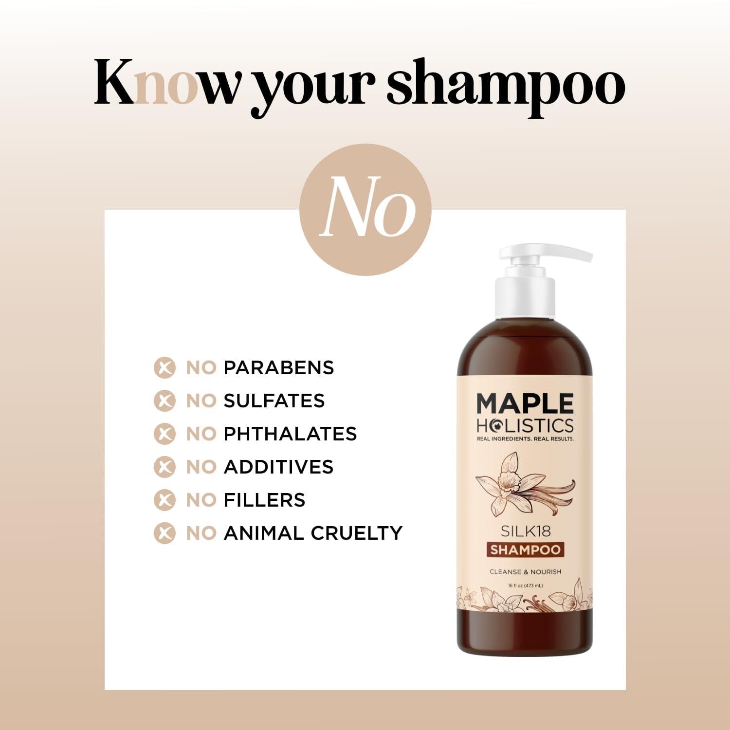 image:imageMoisturizing Shampoo for Dry Hair Care Silk18 Advanced Anti Frizz Ultra Hydrating Shampoo for Color Treated Hair with Silk Amino Acids and Plant Proteins Sulfate Free Shampoo for Men and WomenVanilla