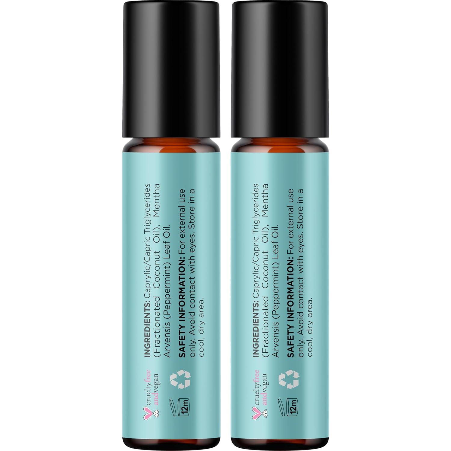 image:imagePeppermint Oil Roll on Pure Peppermint Rollerball Essential Oil Aromatherapy Stick for Headaches Natural Travel Essential and Pregnancy Must Have for Headaches Energy amp Focus Support 2 PackPeppermint
