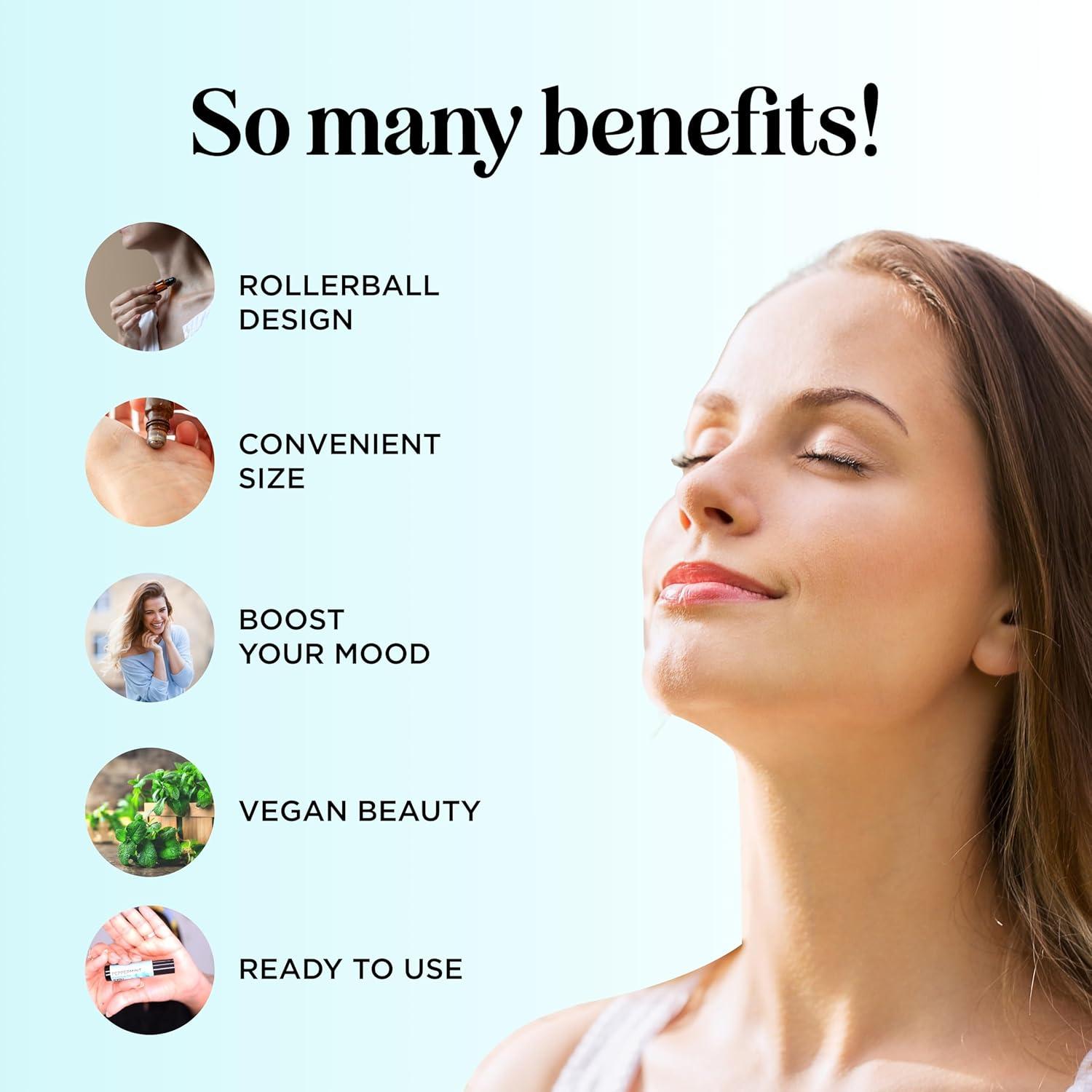 image:imagePeppermint Oil Roll on Pure Peppermint Rollerball Essential Oil Aromatherapy Stick for Headaches Natural Travel Essential and Pregnancy Must Have for Headaches Energy amp Focus Support 2 PackPeppermint