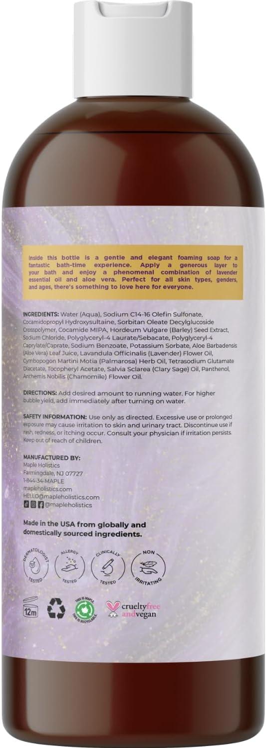image:imagePremium Lavender Bubble Bath for Women Moisturizing Foaming Bath Bubbles for Adults with Chamomile Clary Sage amp Lavender Aromatherapy Oils for Relaxing Self Care Paraben amp Sulfate Free 8 Fl OzLavender