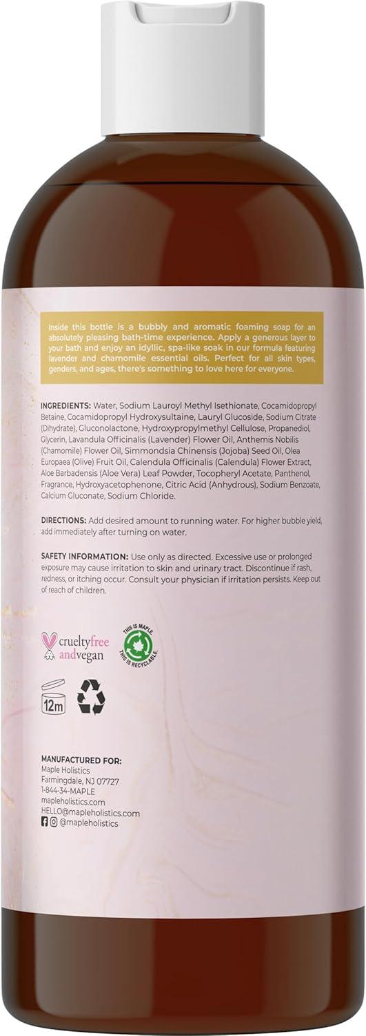 image:imagePremium Lavender Bubble Bath for Women Moisturizing Foaming Bath Bubbles for Adults with Chamomile Clary Sage amp Lavender Aromatherapy Oils for Relaxing Self Care Paraben amp Sulfate Free 8 Fl OzLavender