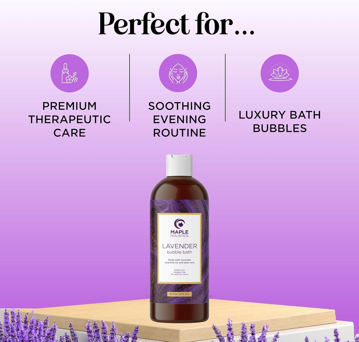 image:imagePremium Lavender Bubble Bath for Women Moisturizing Foaming Bath Bubbles for Adults with Chamomile Clary Sage amp Lavender Aromatherapy Oils for Relaxing Self Care Paraben amp Sulfate Free 8 Fl OzLavender