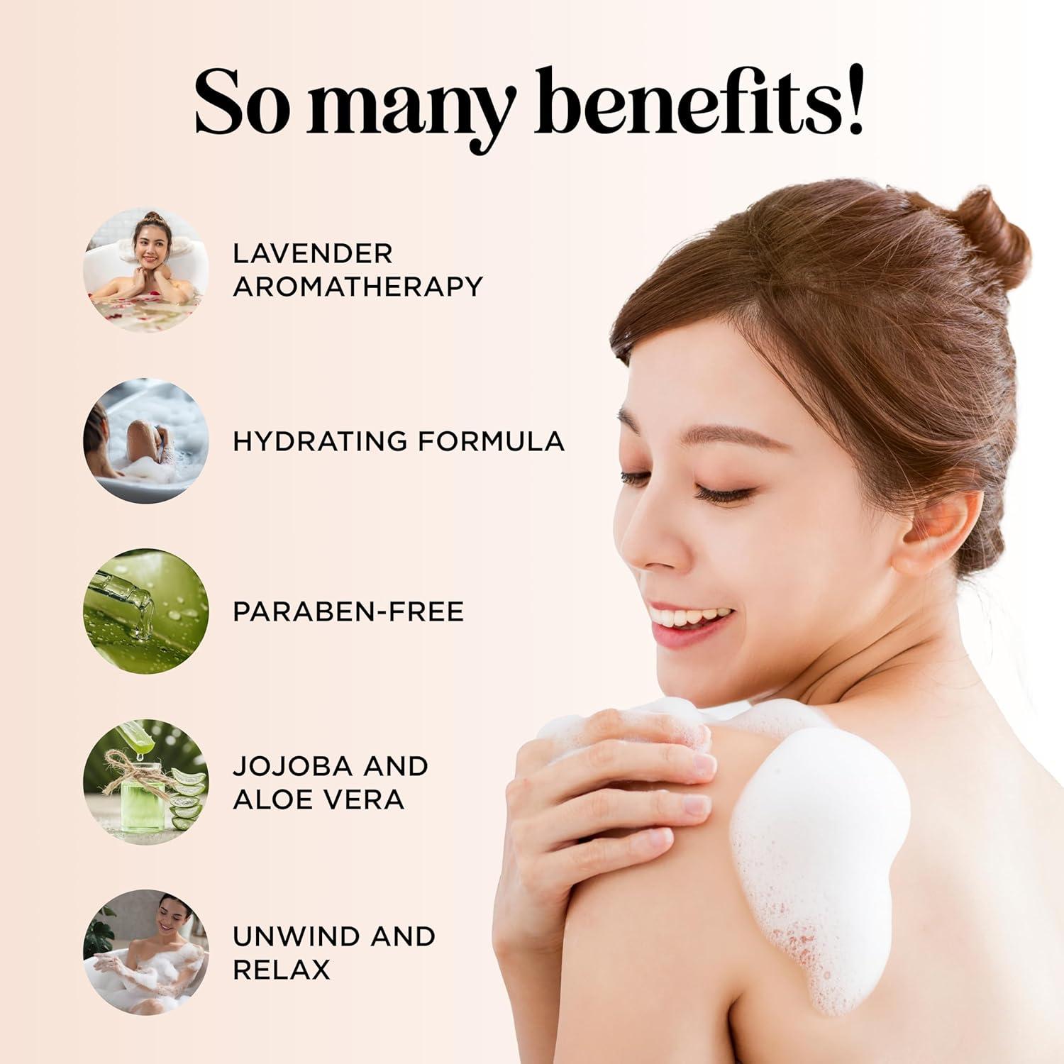 image:imagePremium Lavender Bubble Bath for Women Moisturizing Foaming Bath Bubbles for Adults with Chamomile Clary Sage amp Lavender Aromatherapy Oils for Relaxing Self Care Paraben amp Sulfate Free 8 Fl OzLavender
