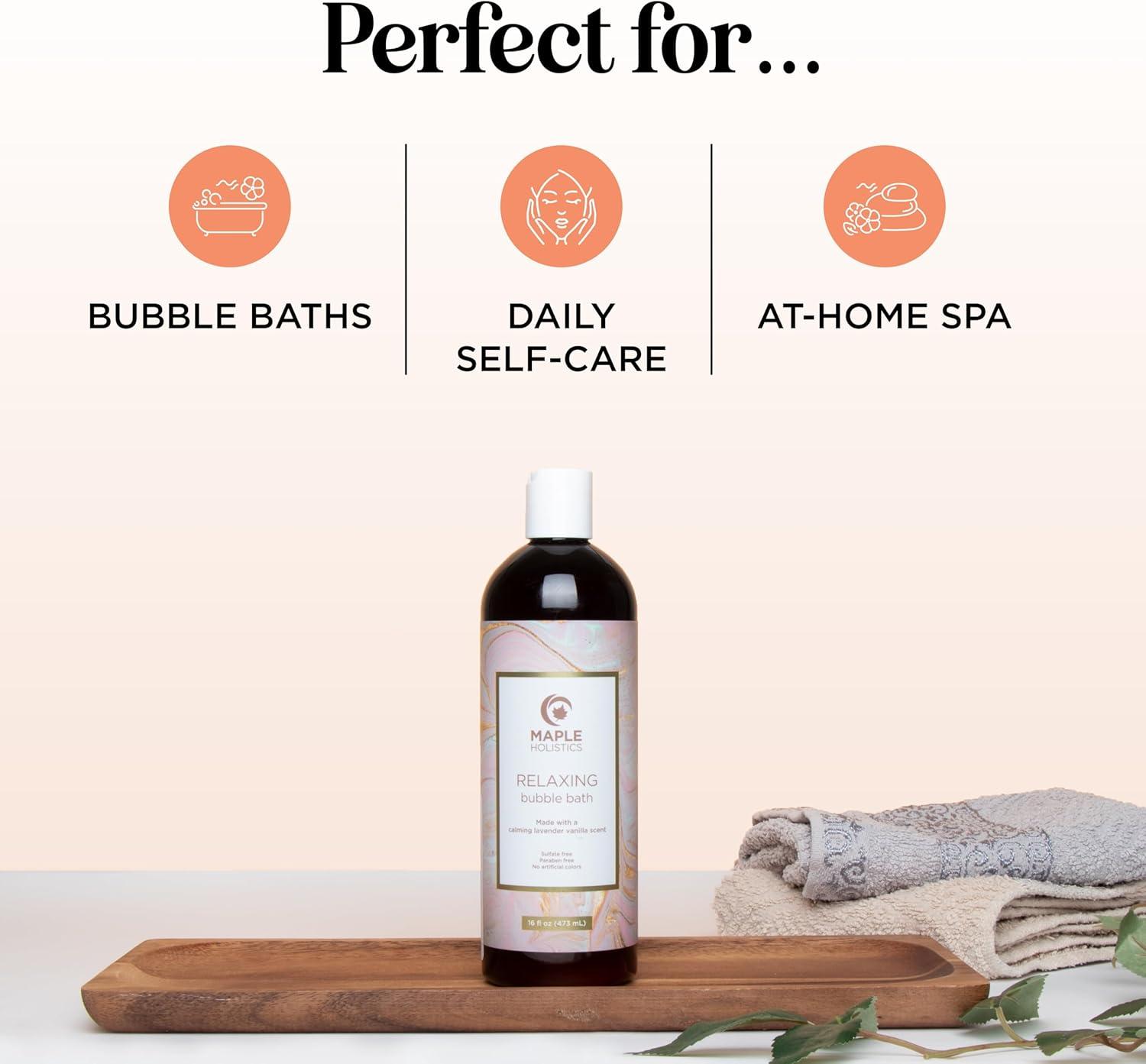 image:imagePremium Lavender Bubble Bath for Women Moisturizing Foaming Bath Bubbles for Adults with Chamomile Clary Sage amp Lavender Aromatherapy Oils for Relaxing Self Care Paraben amp Sulfate Free 8 Fl OzLavender