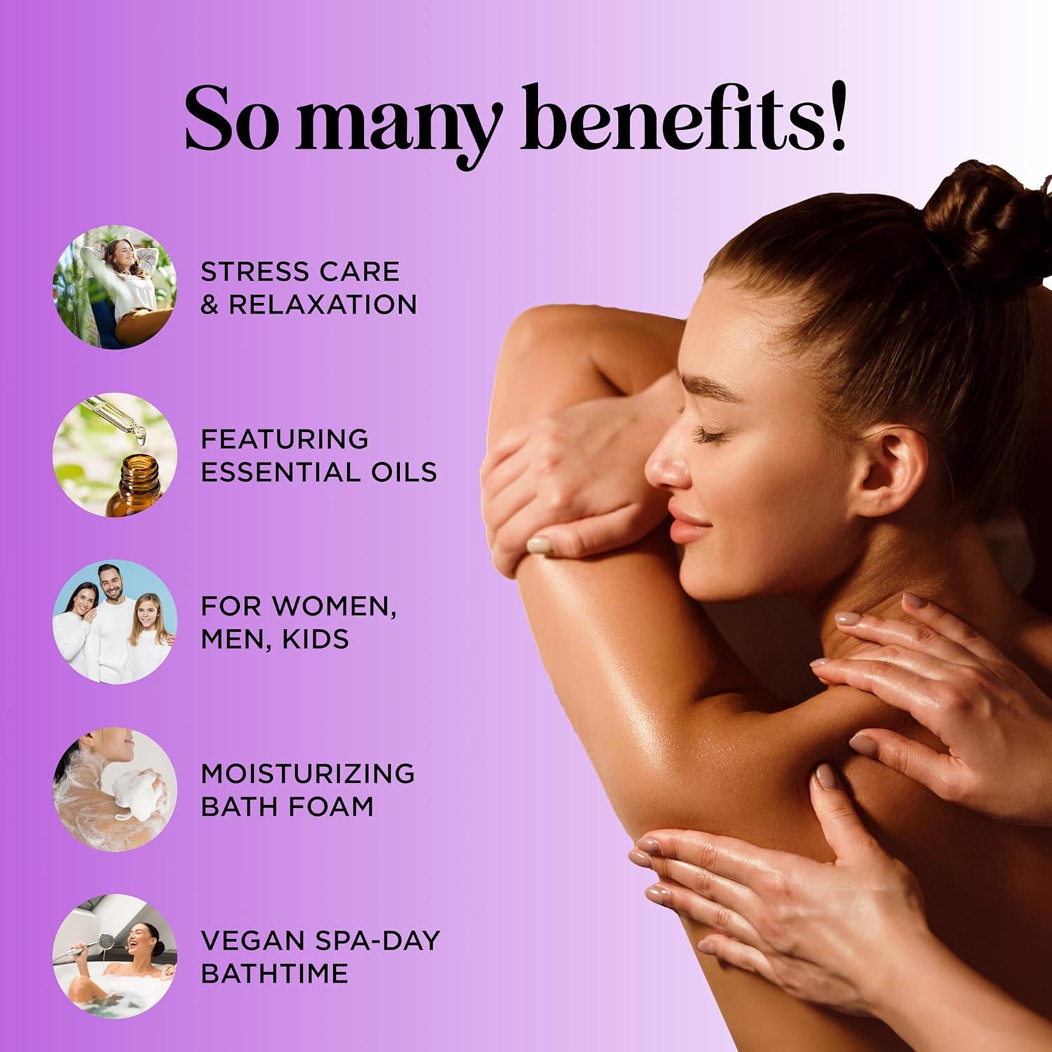 image:imagePremium Lavender Bubble Bath for Women Moisturizing Foaming Bath Bubbles for Adults with Chamomile Clary Sage amp Lavender Aromatherapy Oils for Relaxing Self Care Paraben amp Sulfate Free 8 Fl OzLavender