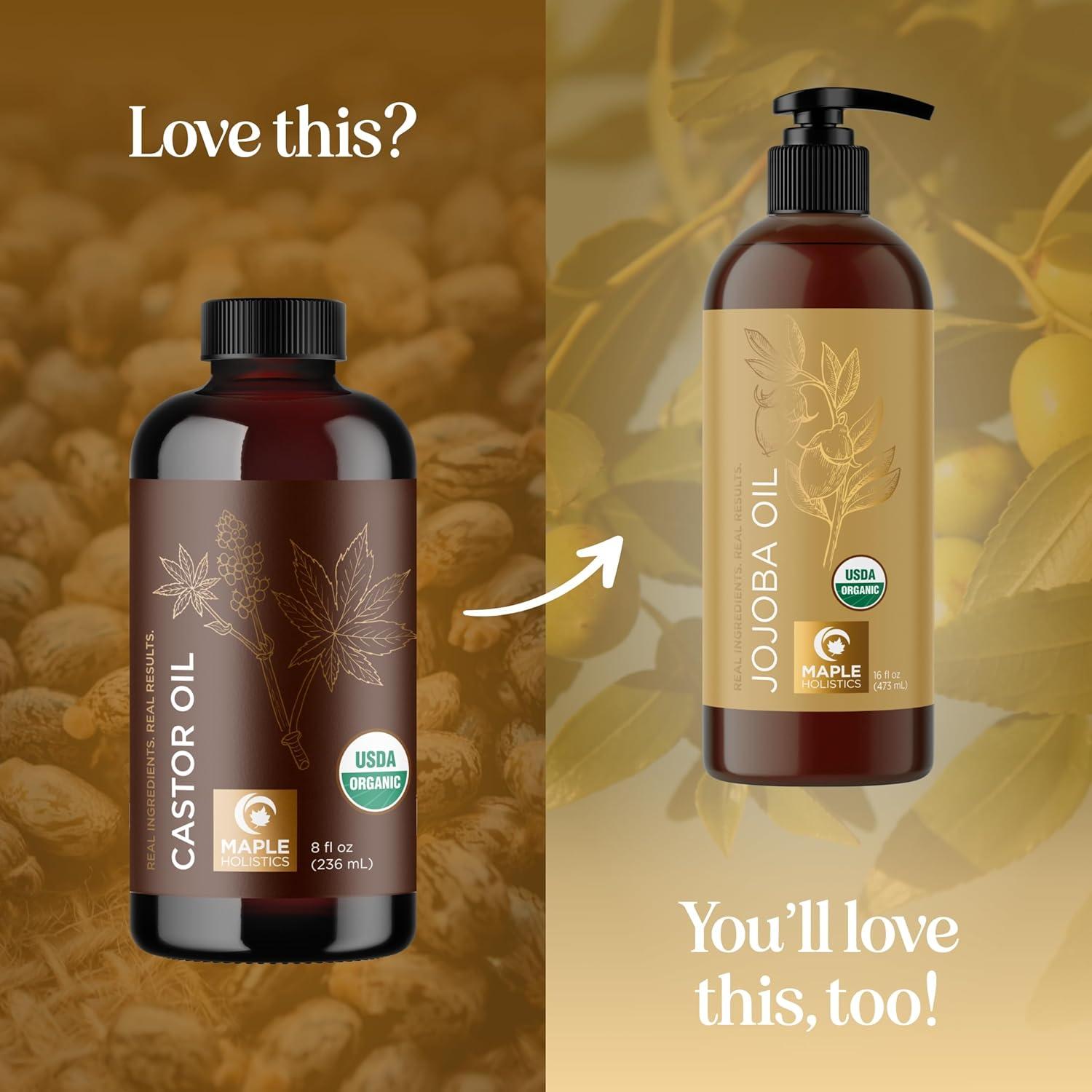 image:imagePumpkin Seed Oil Organic Certified 100 Pure Organic Pumpkin Seed Oil for Hair and Anti Aging Face Oil USDA Organic Hair Oil for Dry Hair and Volume Virgin Cold Pressed amp Unrefined 16ozCastor