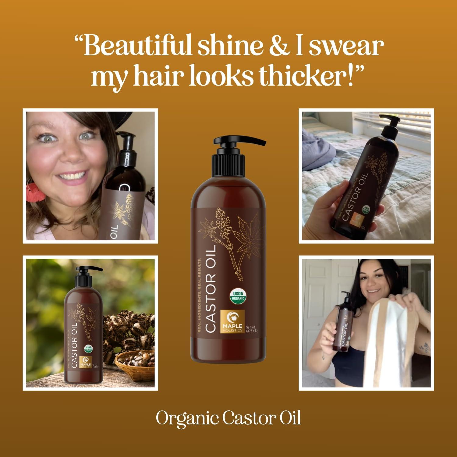 image:imagePumpkin Seed Oil Organic Certified 100 Pure Organic Pumpkin Seed Oil for Hair and Anti Aging Face Oil USDA Organic Hair Oil for Dry Hair and Volume Virgin Cold Pressed amp Unrefined 16ozCastor