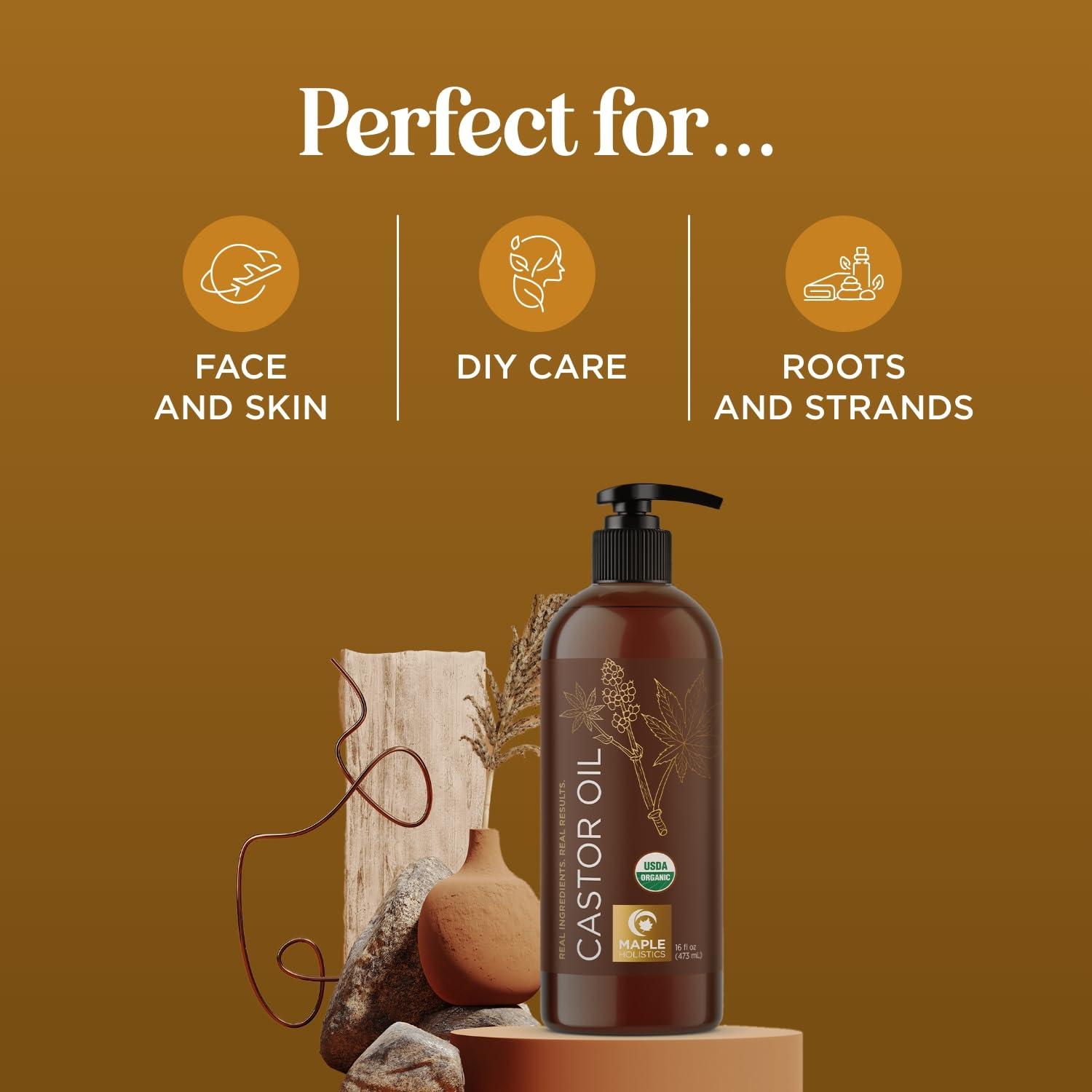 image:imagePumpkin Seed Oil Organic Certified 100 Pure Organic Pumpkin Seed Oil for Hair and Anti Aging Face Oil USDA Organic Hair Oil for Dry Hair and Volume Virgin Cold Pressed amp Unrefined 16ozCastor