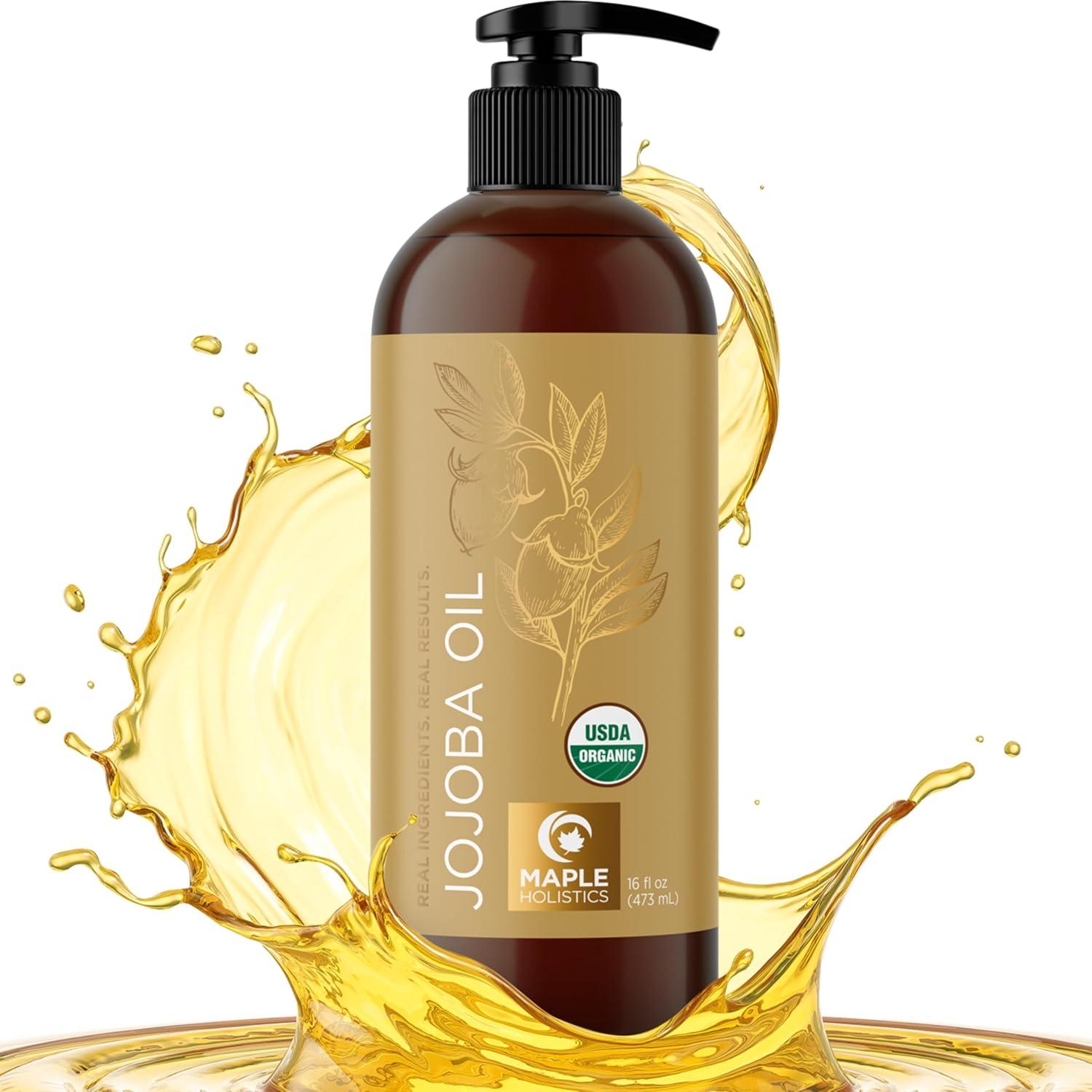image:imagePumpkin Seed Oil Organic Certified 100 Pure Organic Pumpkin Seed Oil for Hair and Anti Aging Face Oil USDA Organic Hair Oil for Dry Hair and Volume Virgin Cold Pressed amp Unrefined 16ozJojoba